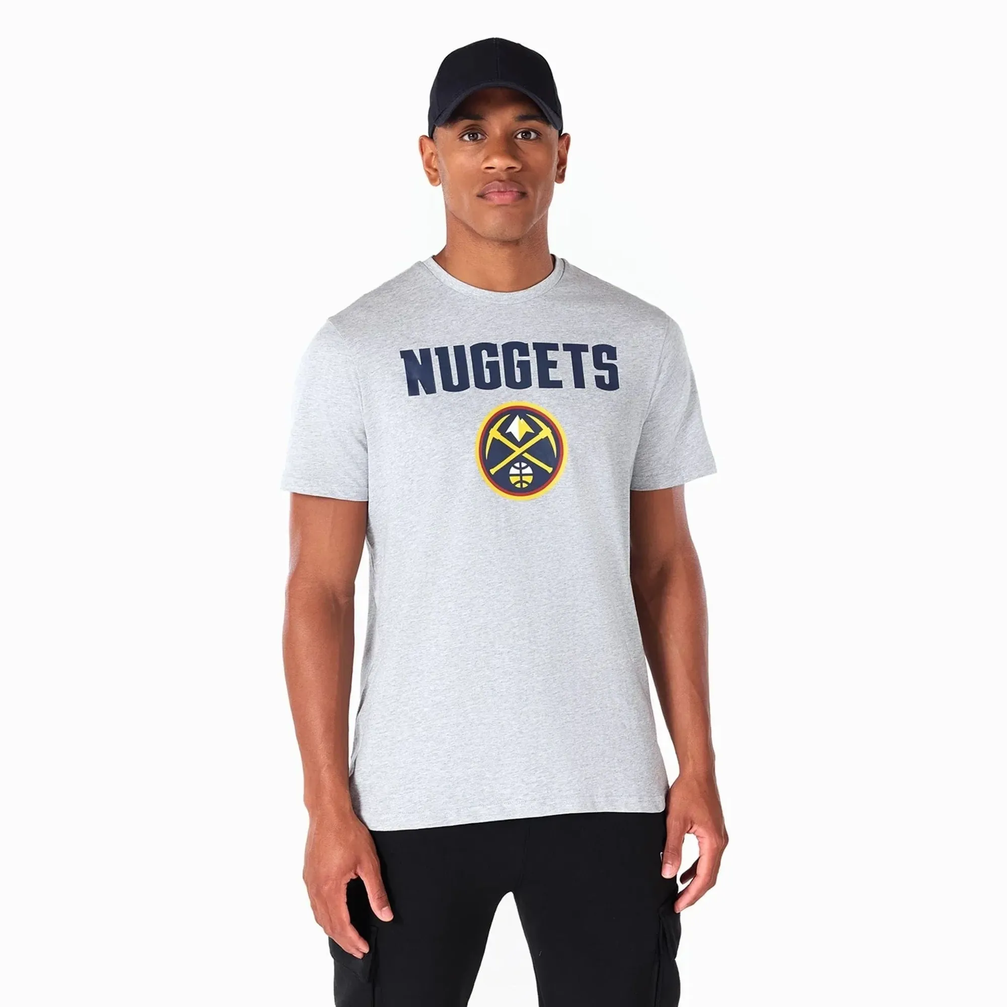 Denver Nuggets NBA Grey T-Shirt New Era Cap adult unisex
