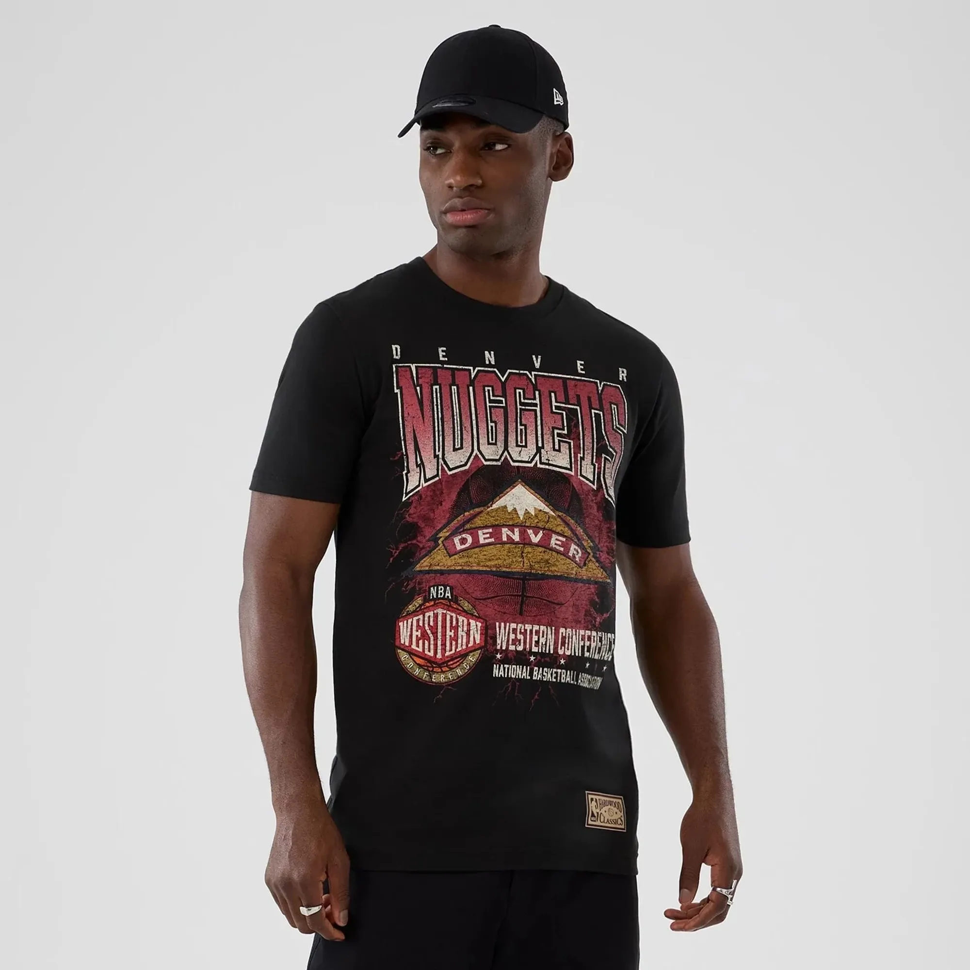 Denver Nuggets NBA Hardwood Classic Black T-Shirt New Era Cap adult unisex