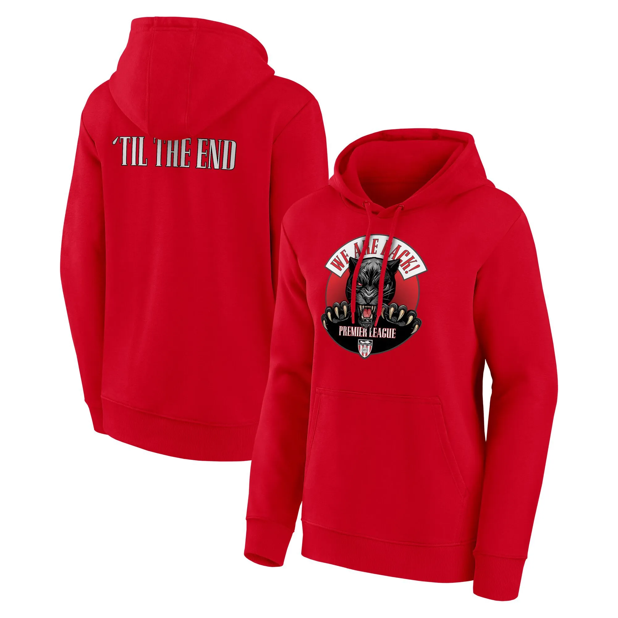 Sunderland Play-Off Winners We Are Back Hoodie - Red - Womens
