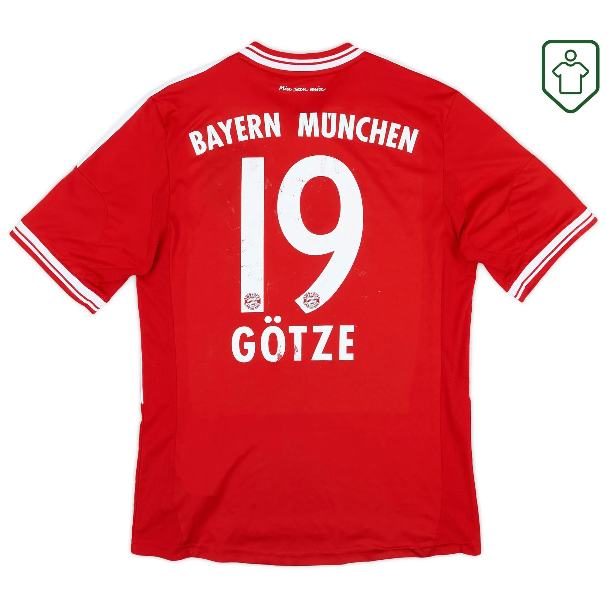 Bayern Munich adidas Home Shirt Gotze #19 2013-14 - Very Good - 6/10