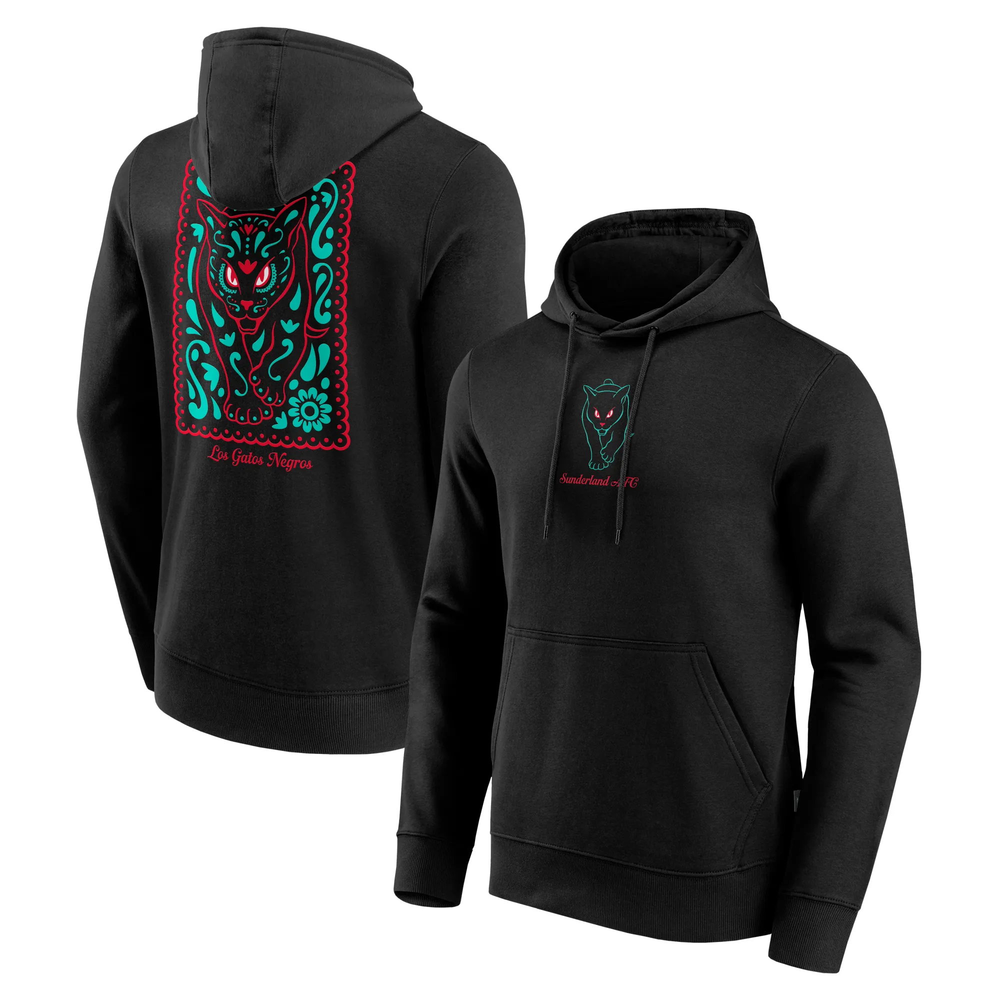 Sunderland Los Gatos Negros Graphic Hoodie - Black - Mens