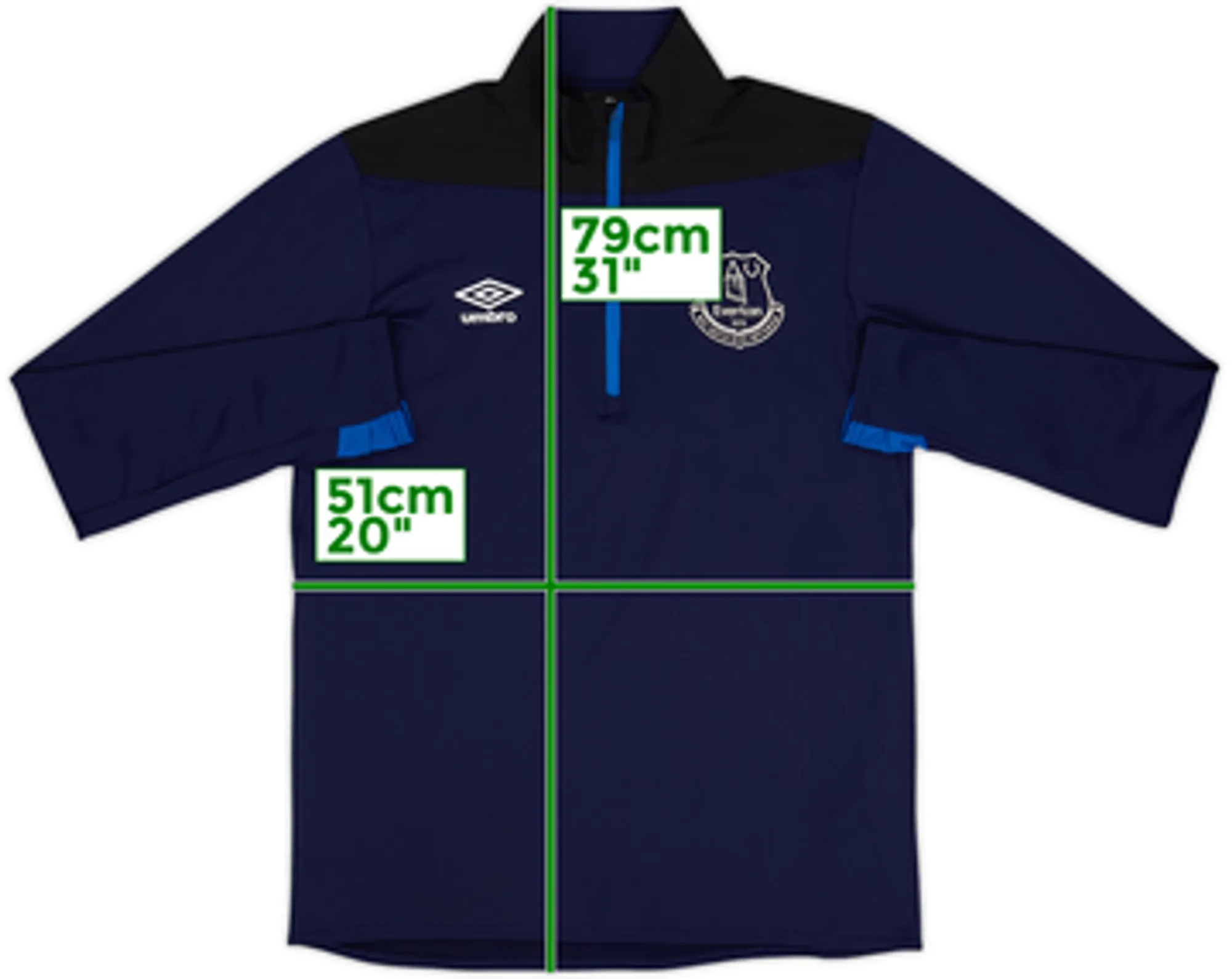 2016-17 Everton Umbro 1/4 Zip Drill Top - 9/10 - (M)