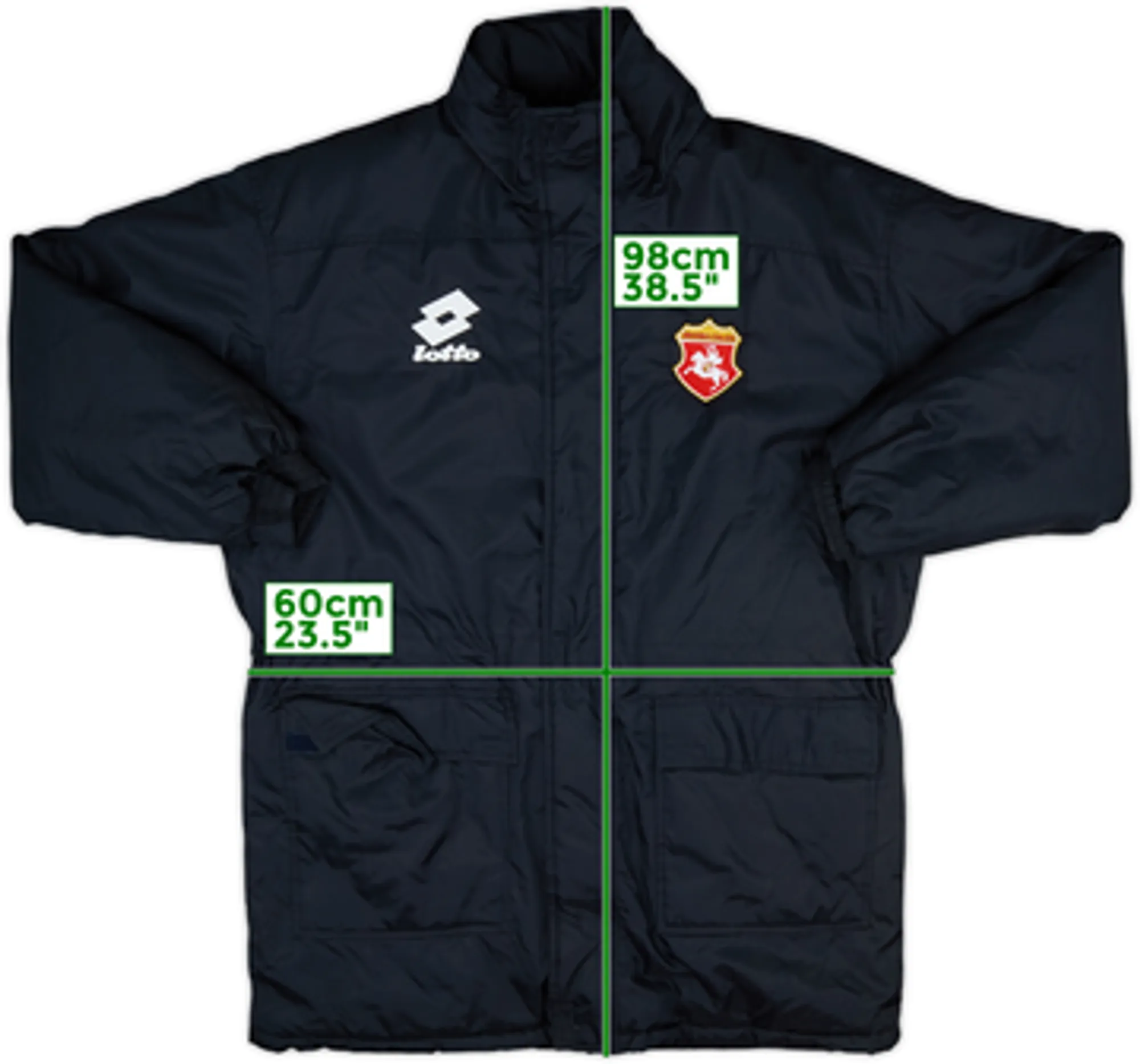 2005-06 Ancona Lotto Hooded Padded Bench Coat - 10/10 - (L)