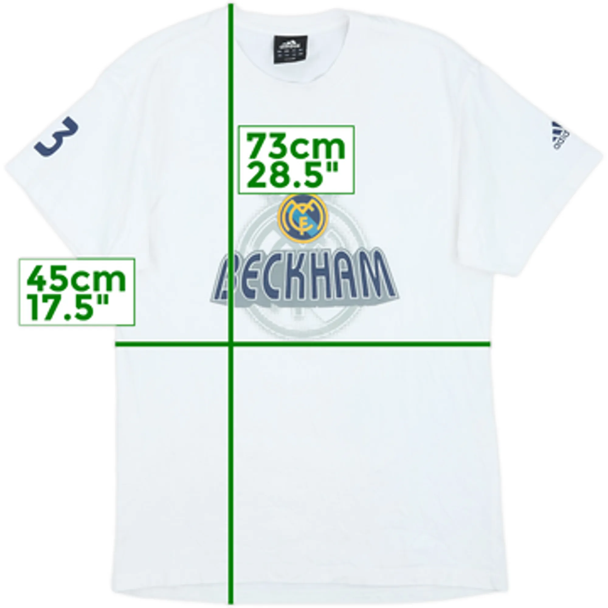 2003-04 Real Madrid adidas Beckham Cotton Tee - 7/10 - (M)