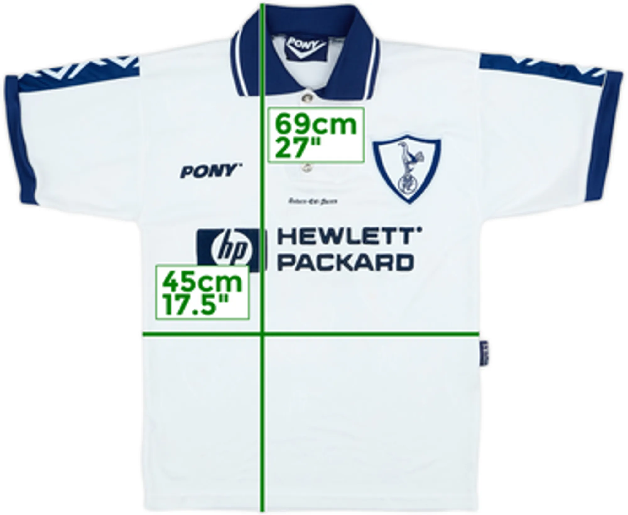 1995-97 Tottenham Home Shirt - 7/10 - (M.Boys)