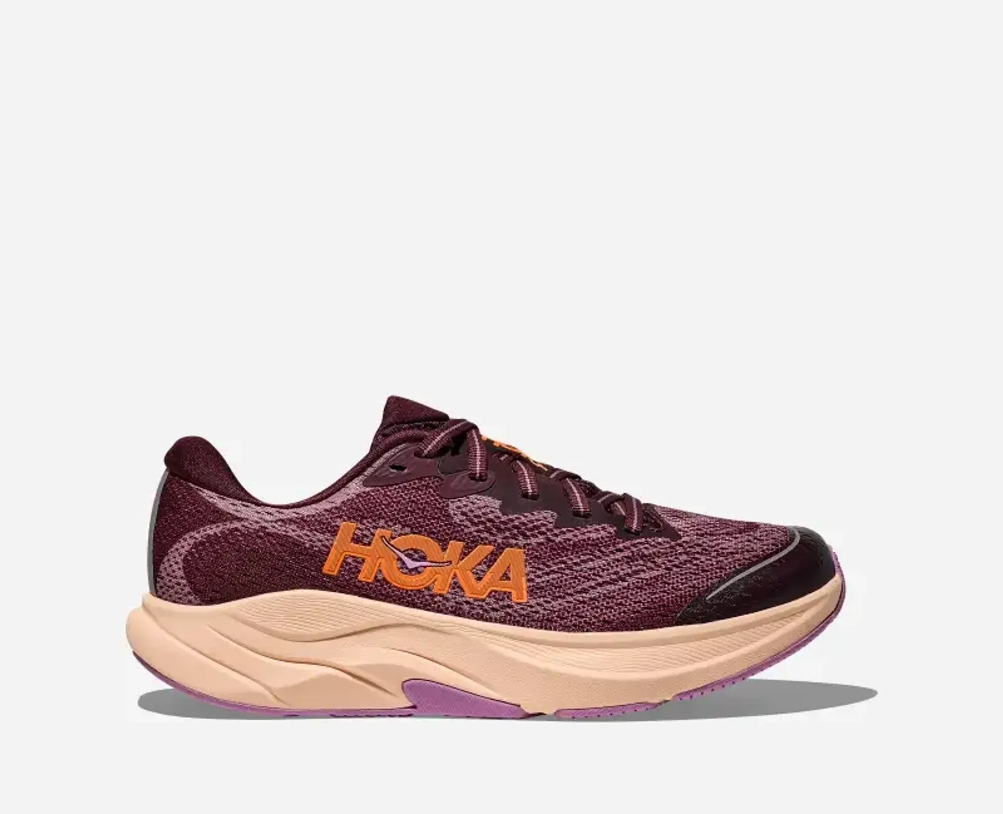 Hoka Kid's Rincon 4 Road Running Shoes In Black Cherry/Classic Mauve