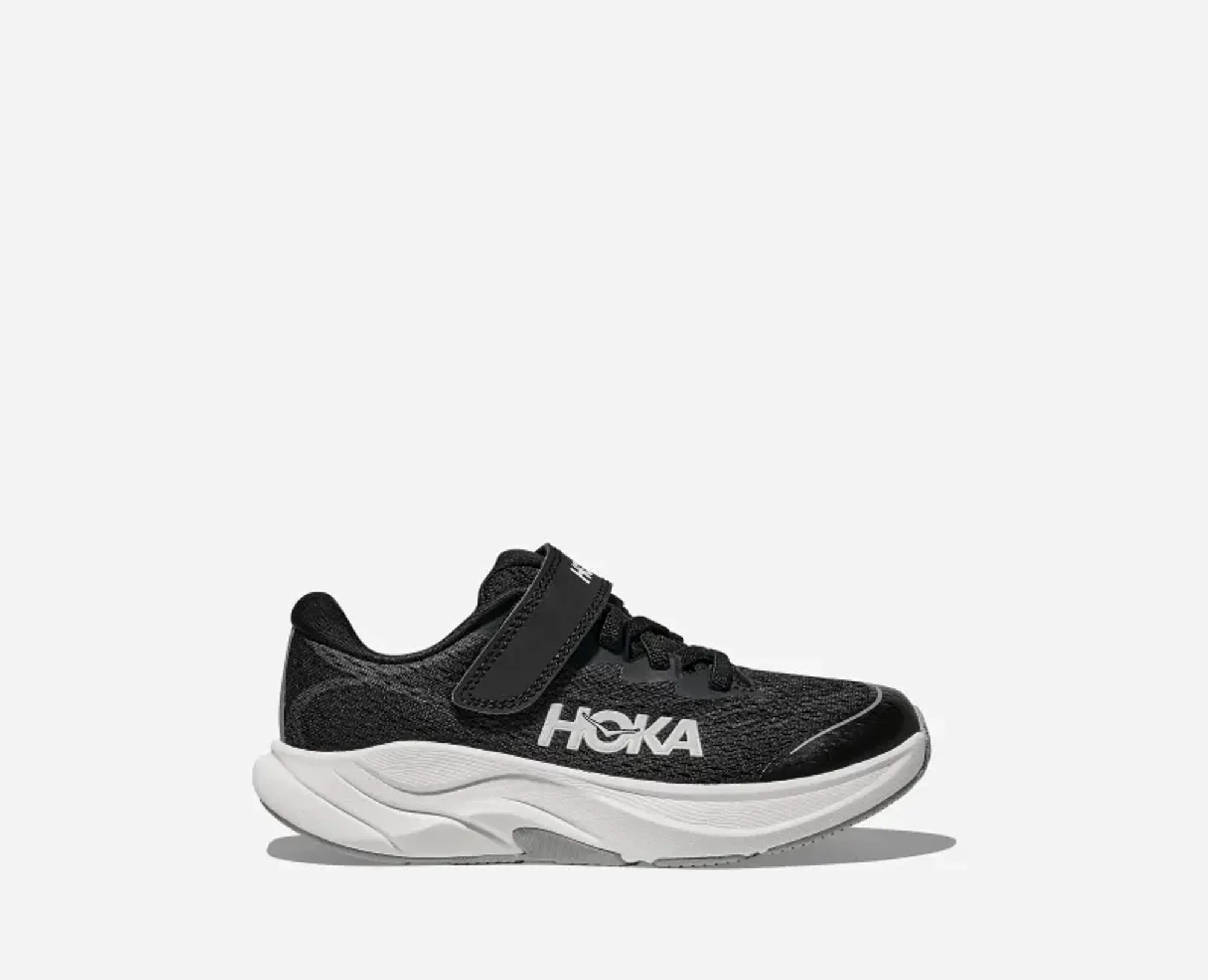 Hoka Kid's Rincon 4 Road Running Shoes In Black/White