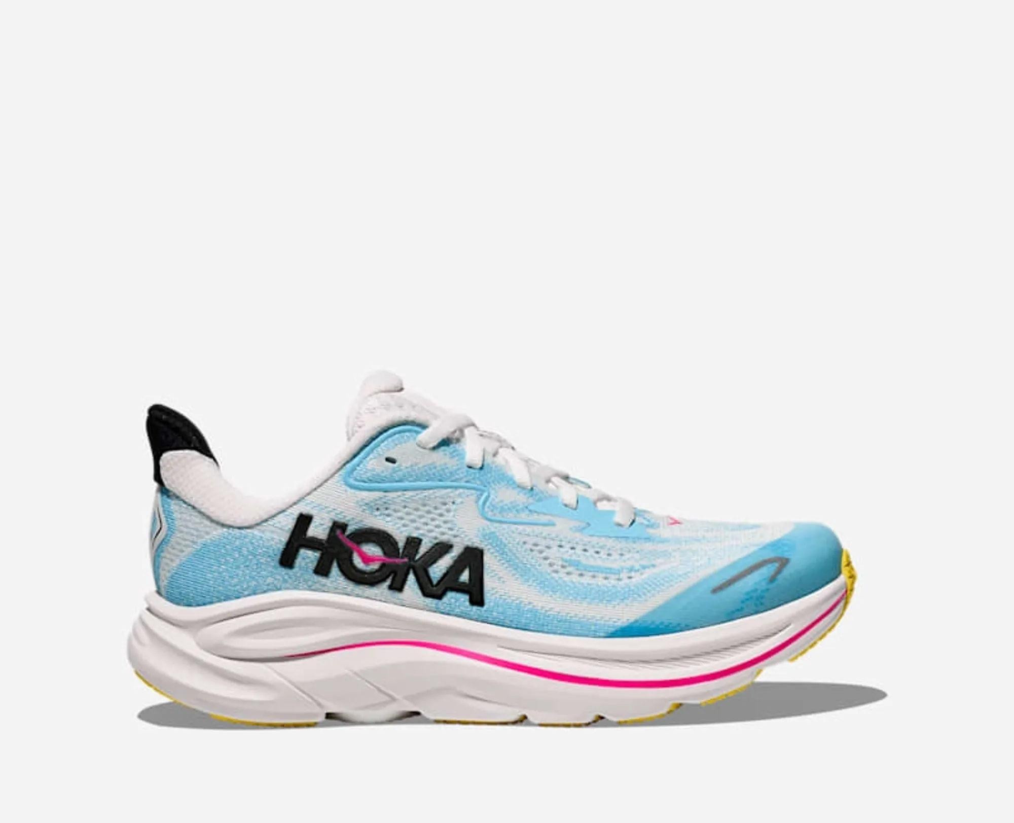Hoka Kid's Clifton 10 Road Running Shoes In Frost/Soaring Blue