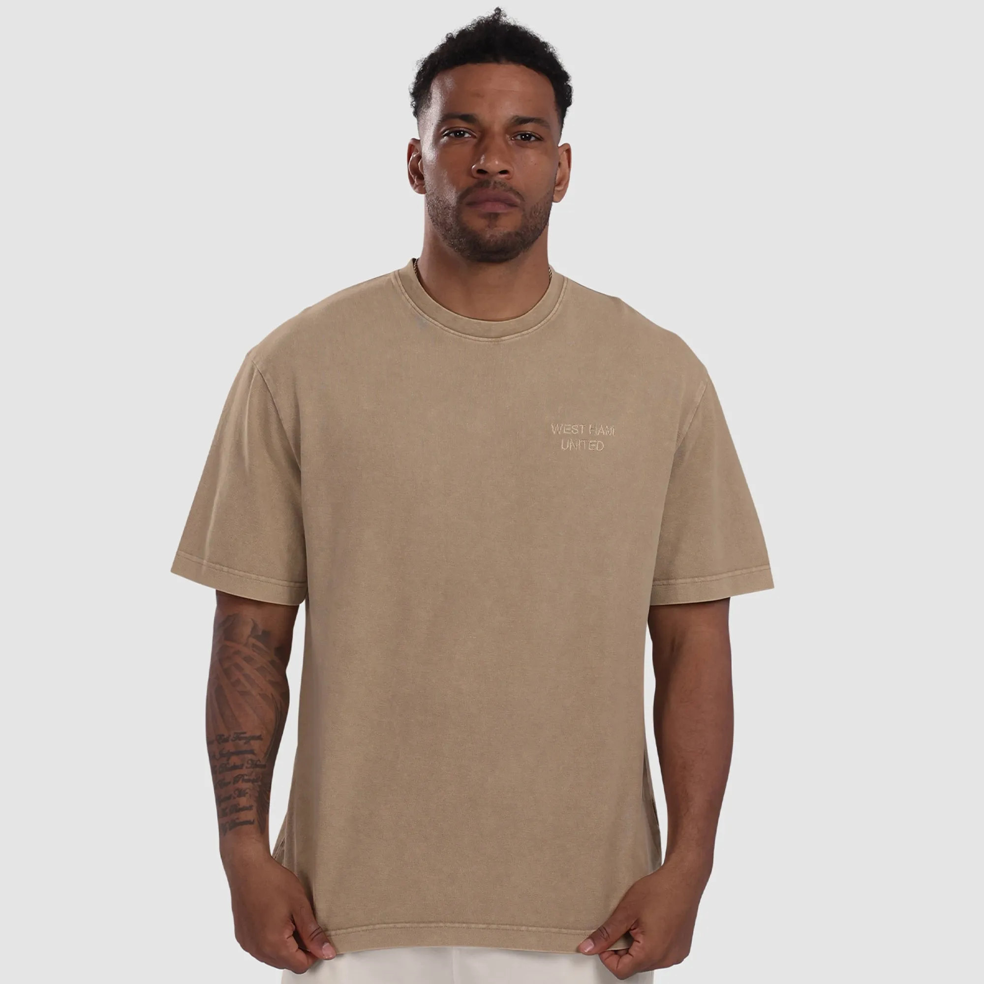 West Ham Stone Wash Pique T-Shirt - Beige