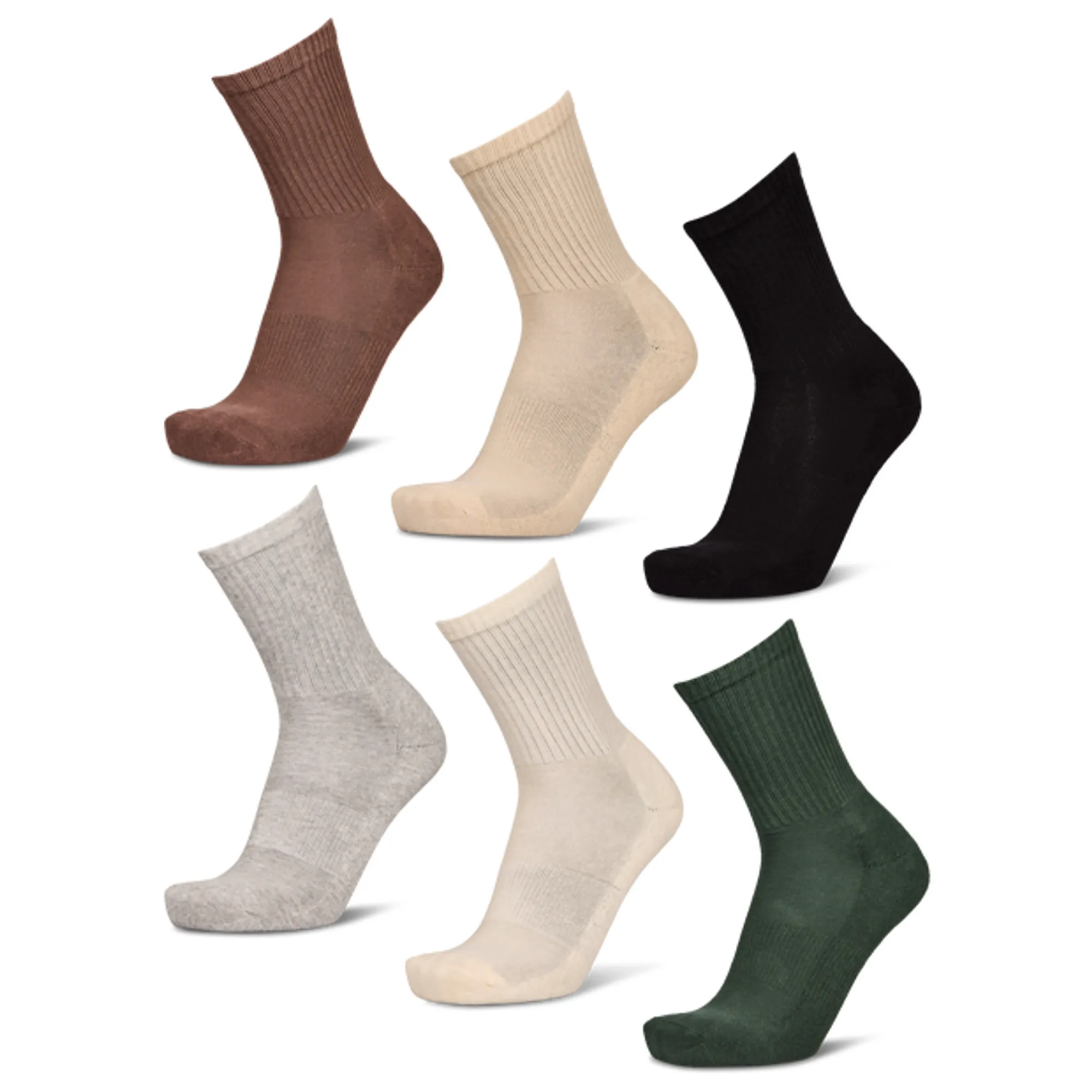 Foot Locker Crew 6 Pack Unisex Socks - Beige