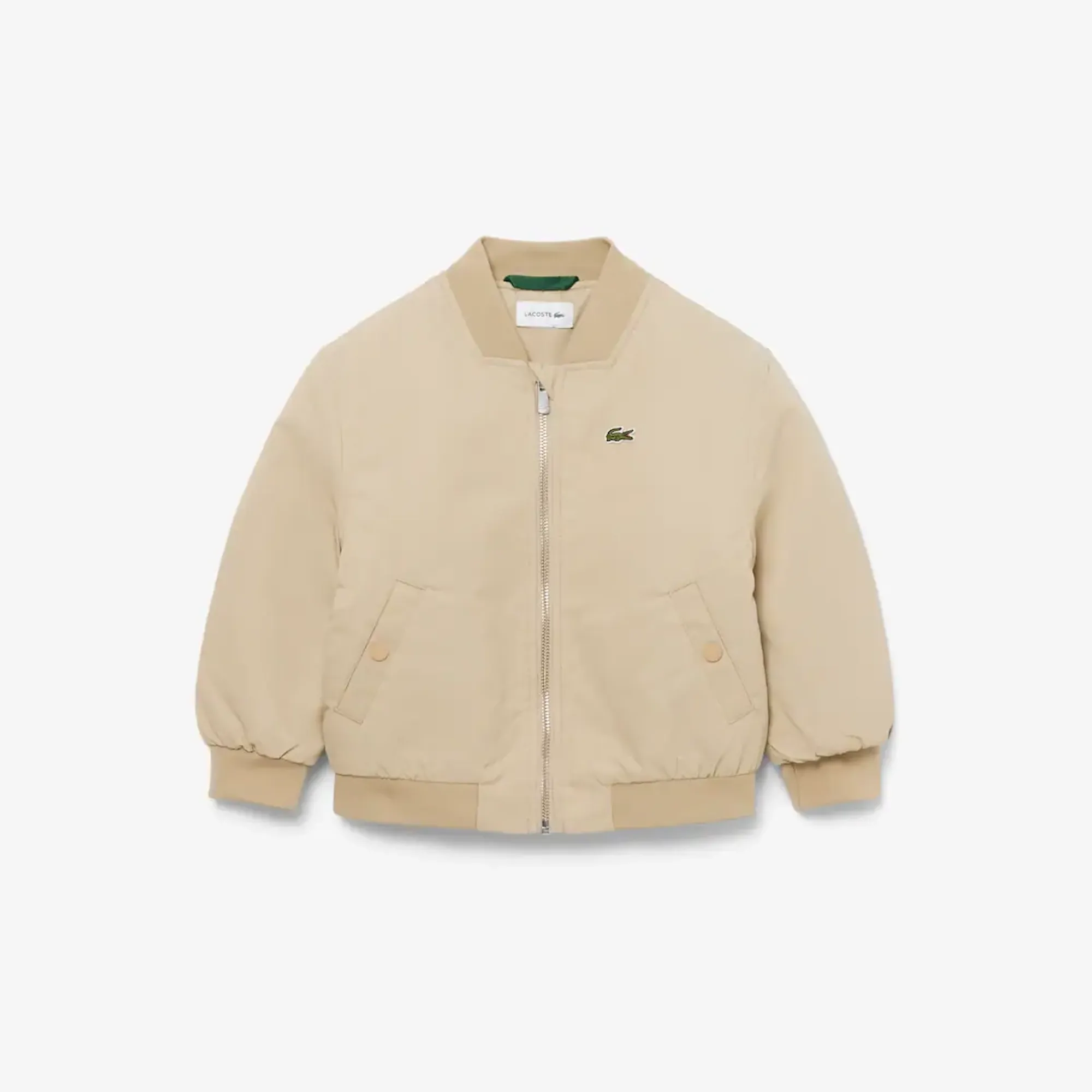Lacoste Unisex Nylon Bomber Jacket - Beige