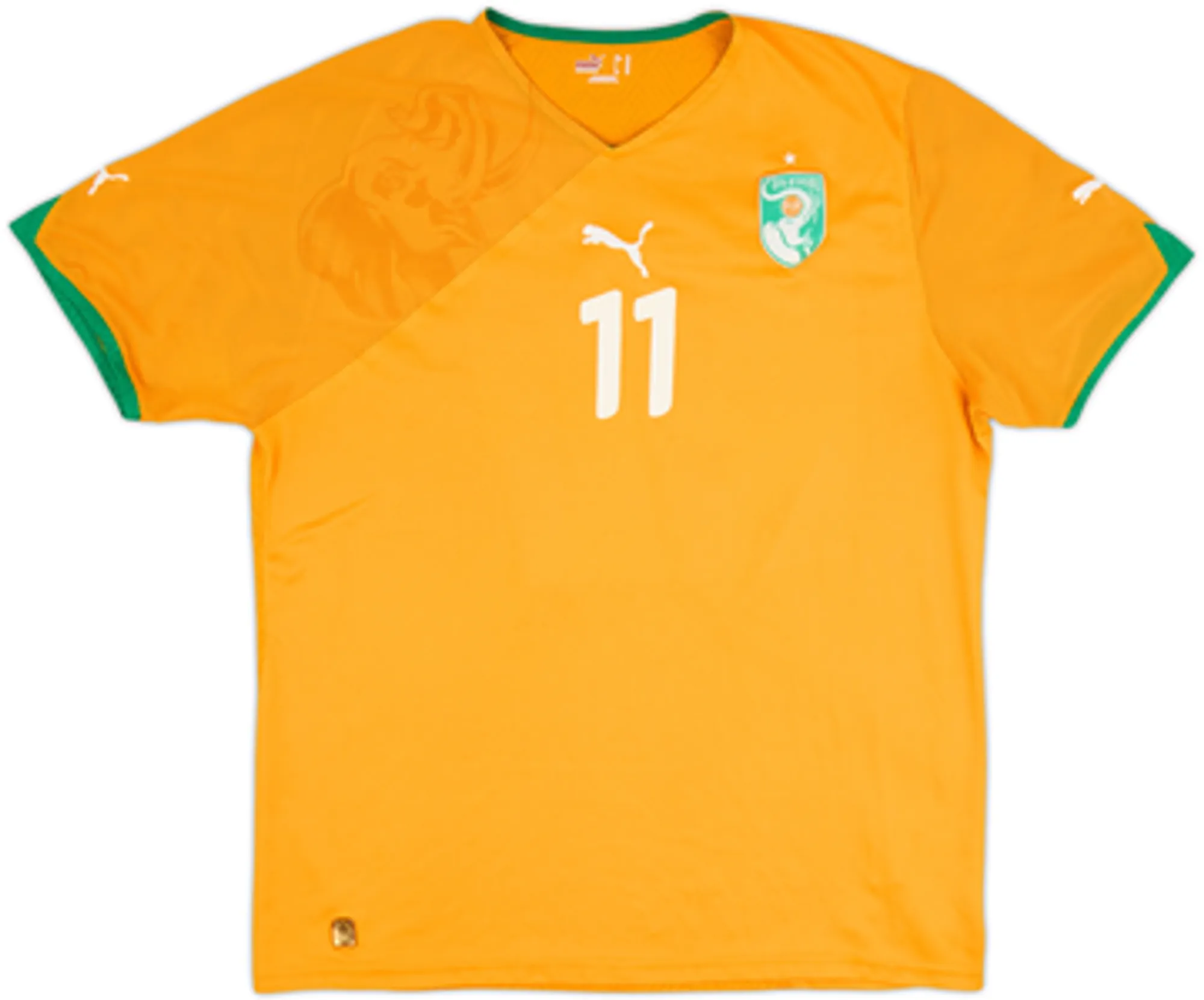 2010-11 Ivory Coast Home Shirt Drogba #11 - 7/10 - (M)