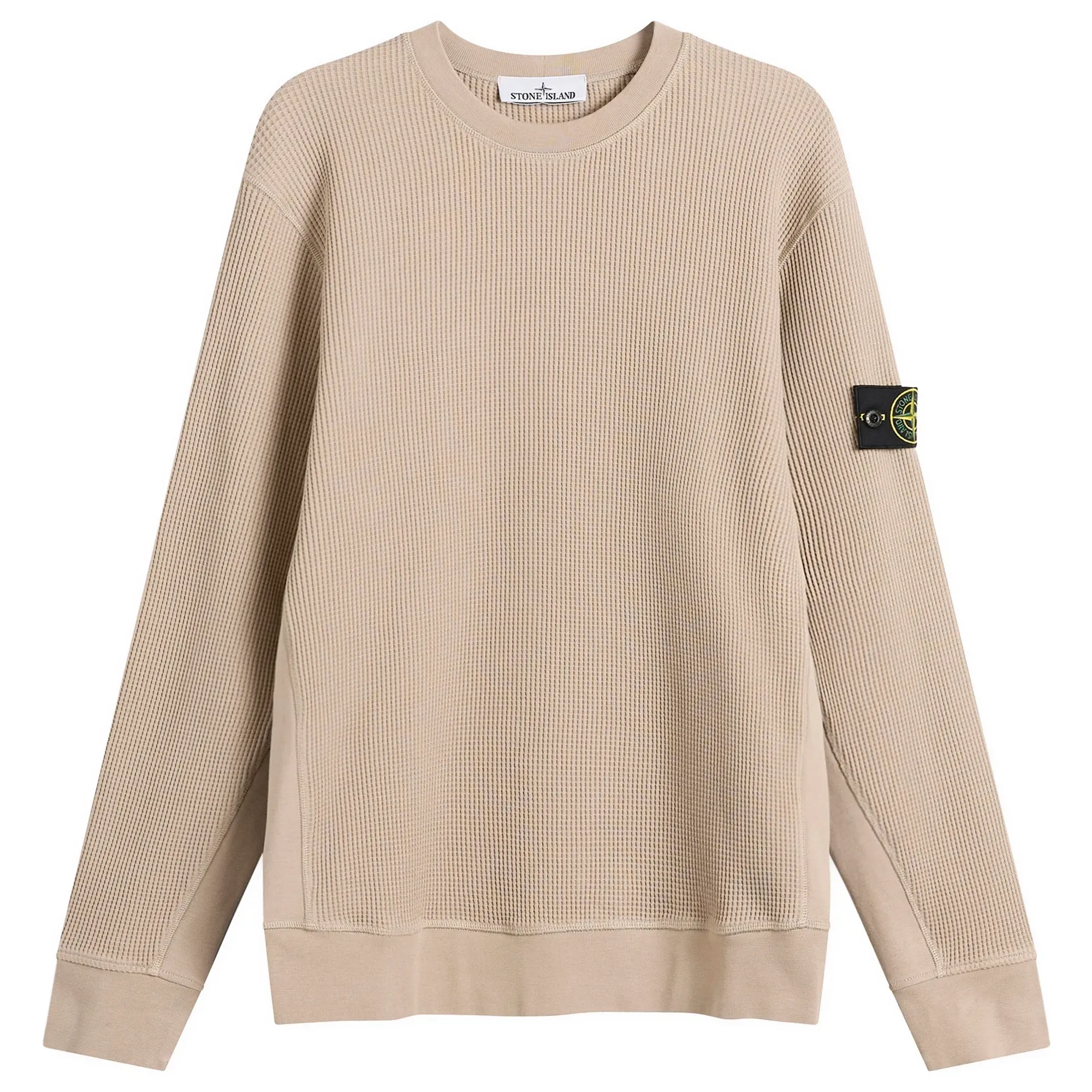 Stone Island Men's Waffle Crew Neck Sweatshirt Desert
