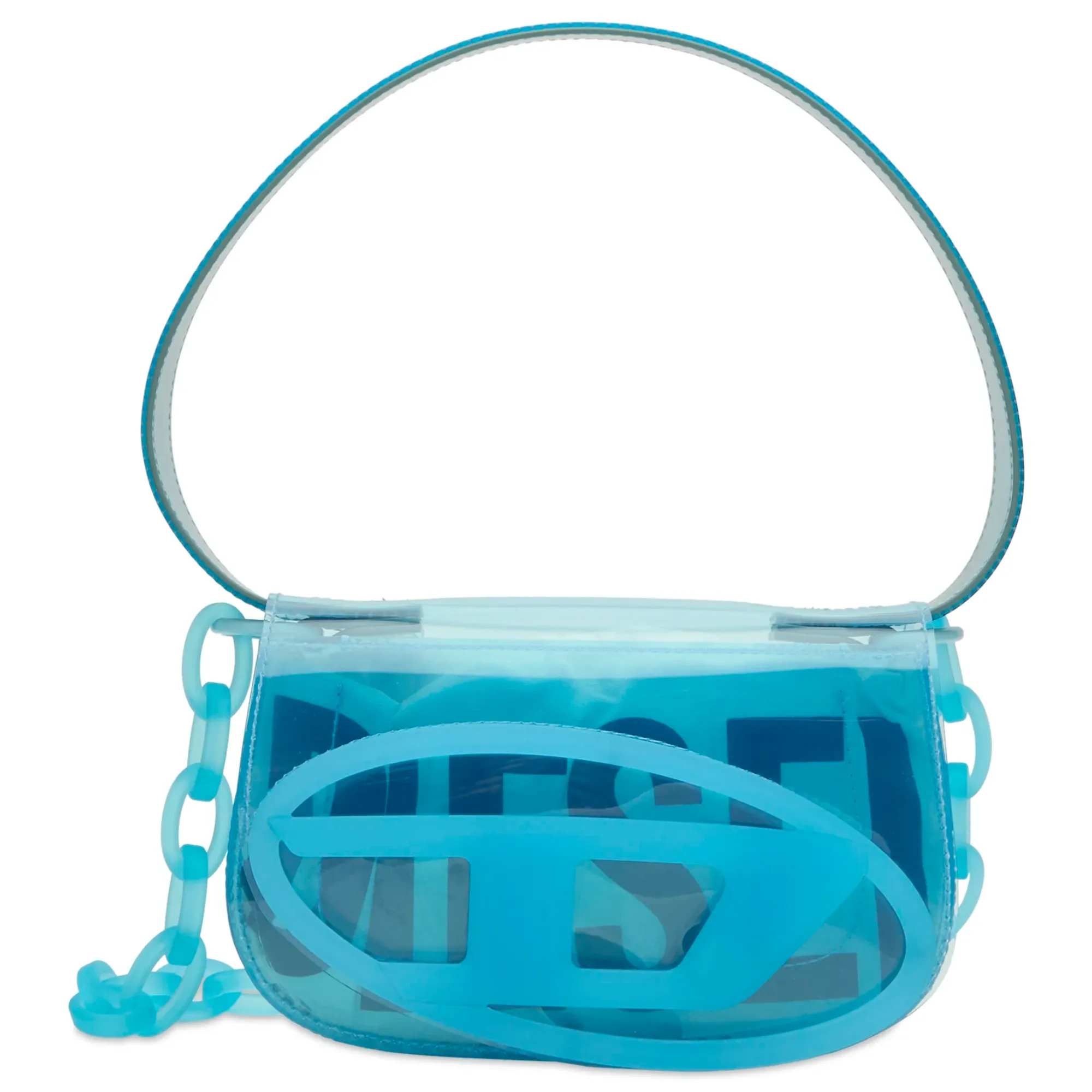 Diesel Women's 1DR Logo Perspex Handbag Blue