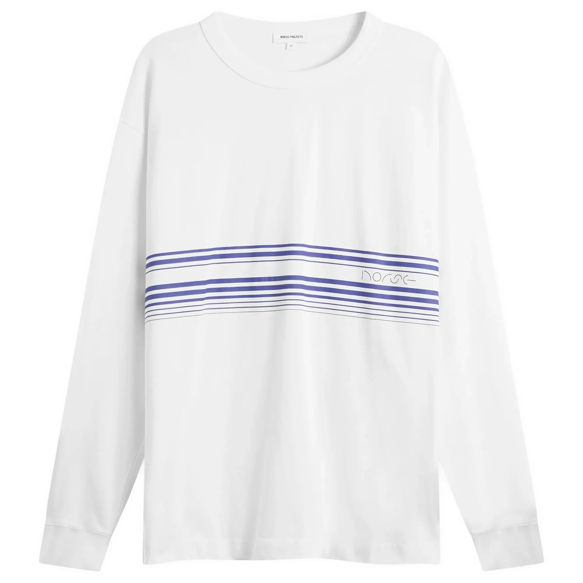 Norse Projects Men's Loften Nautical Stripe Long Sleeve T-Shirt White