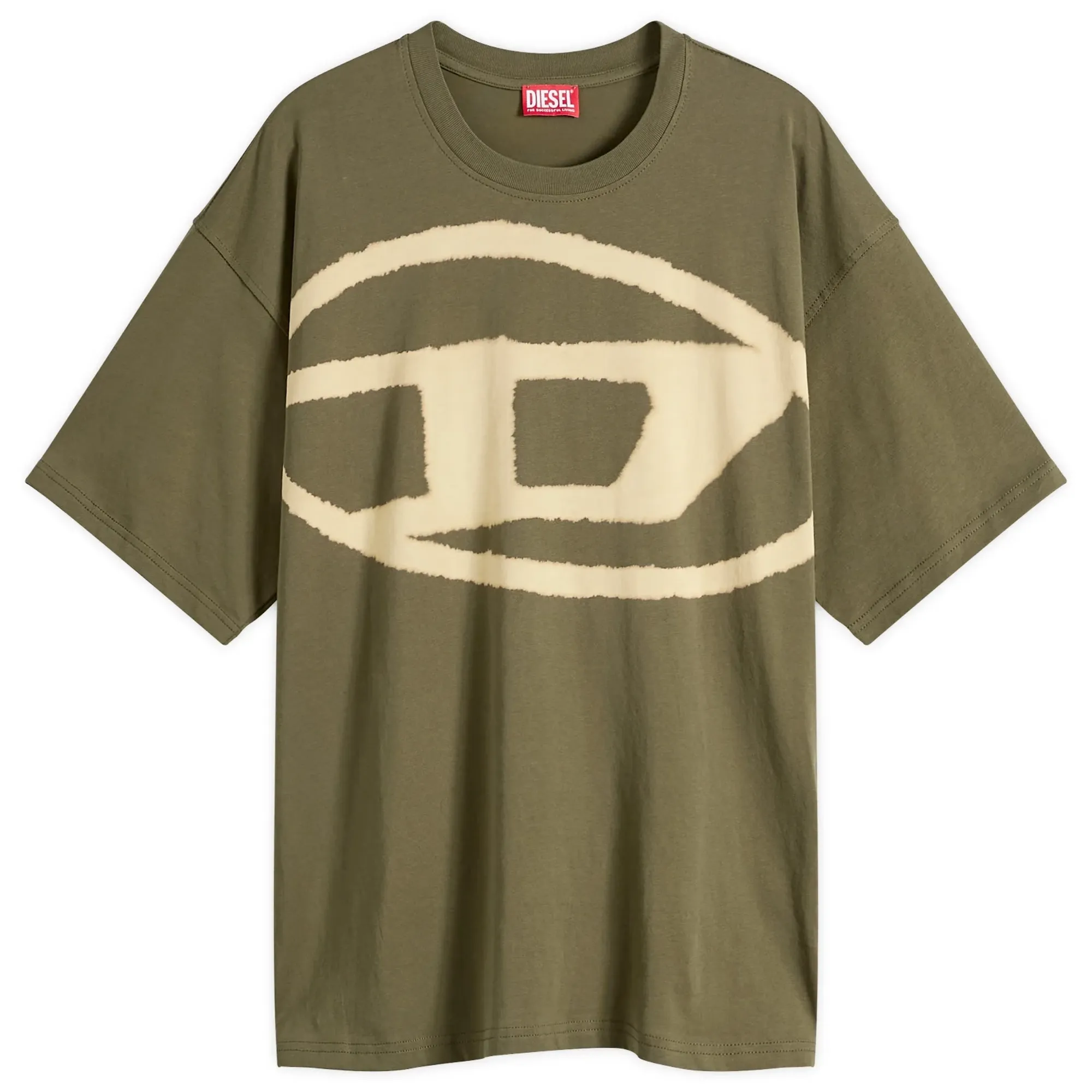 Diesel Men's Bleach Logo T-Shirt Green
