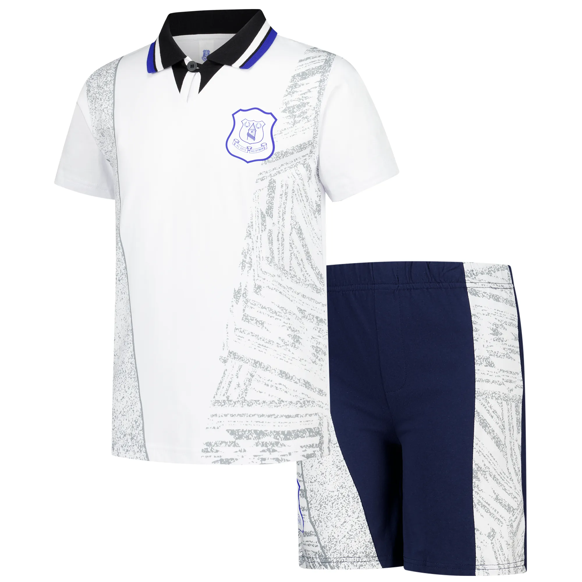Everton Retro Short Pyjamas - White/Navy - Kids