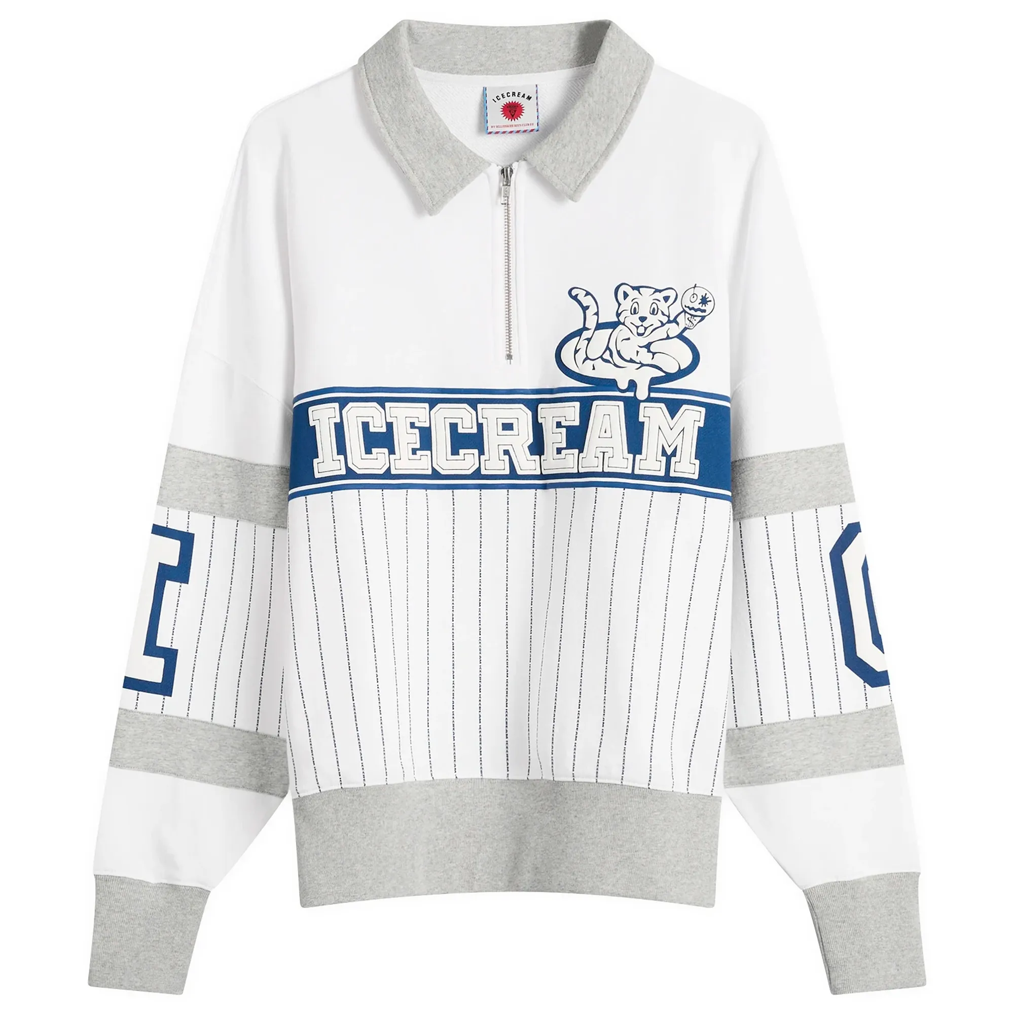 ICECREAM Men's IC Cubs Collared Quarter Zip White/Blue