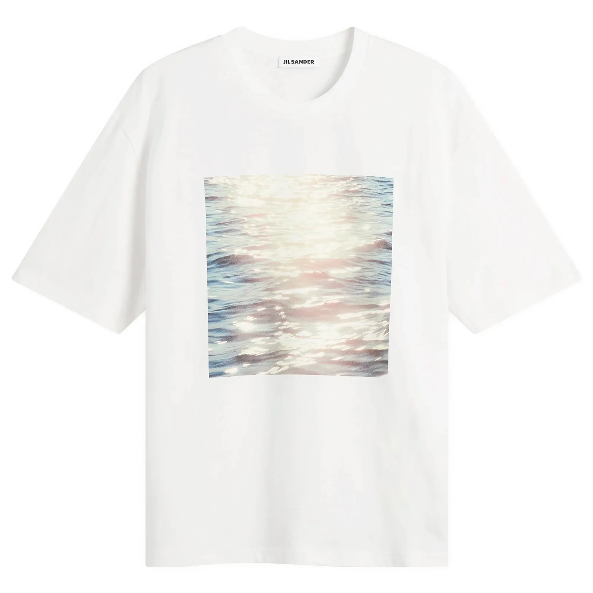 Jil Sander Men's Wunderlust Wave Print T-Shirt Medium Shade Photograph