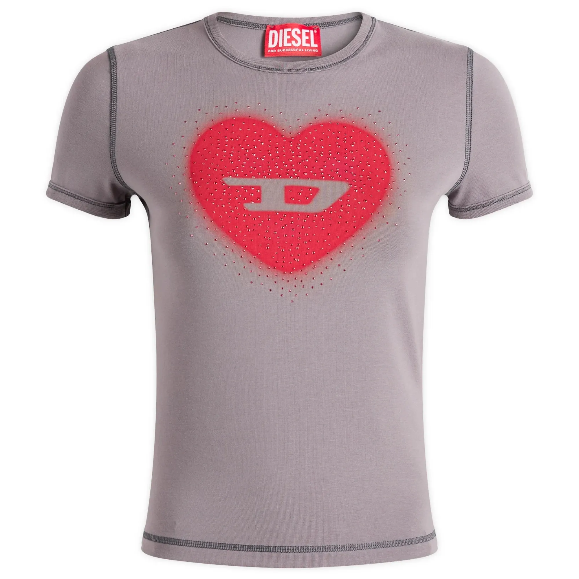 Diesel Women's T-Uncuties Ringer T-Shirt Grey