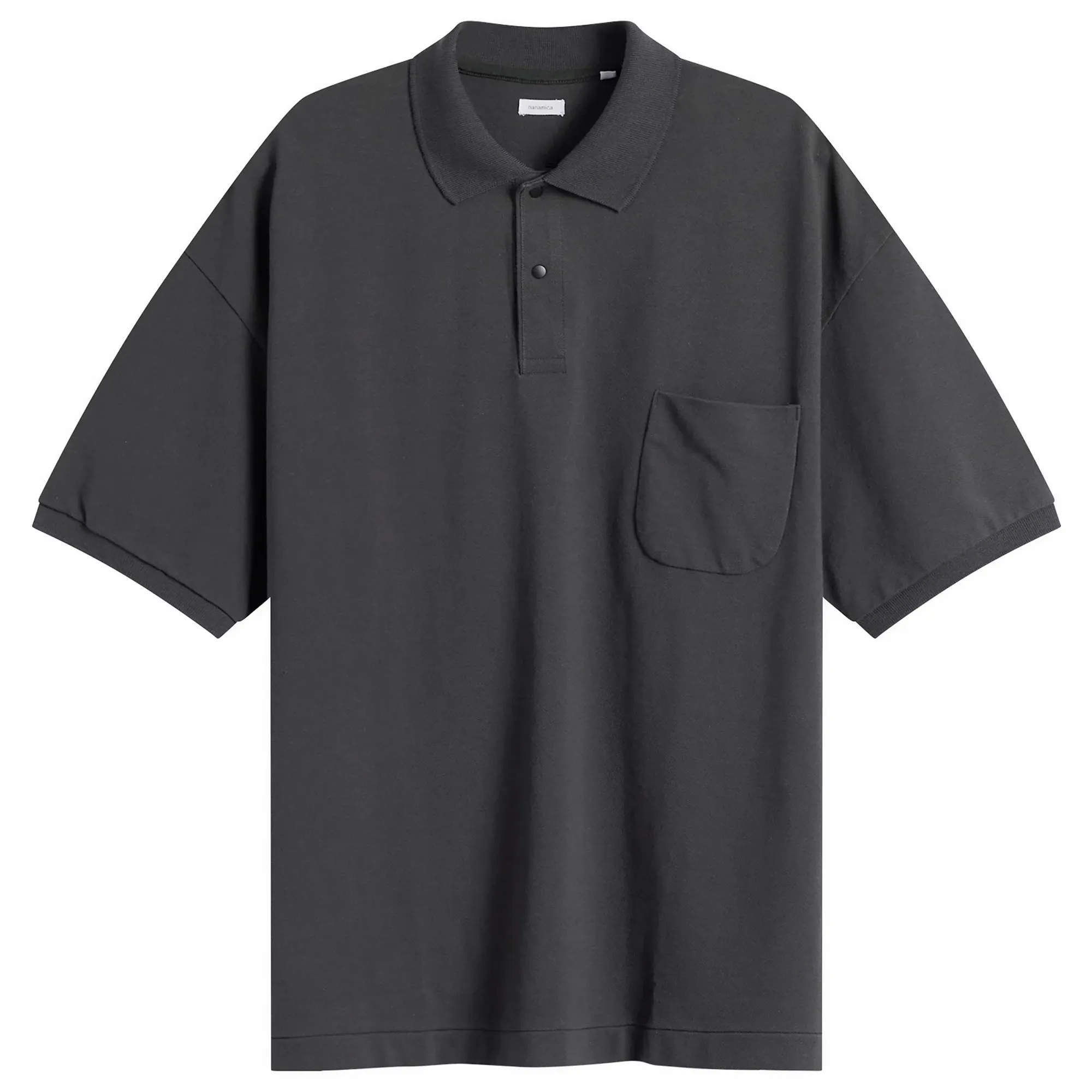 Nanamica Men's Snap Polo Shirt Charcoal