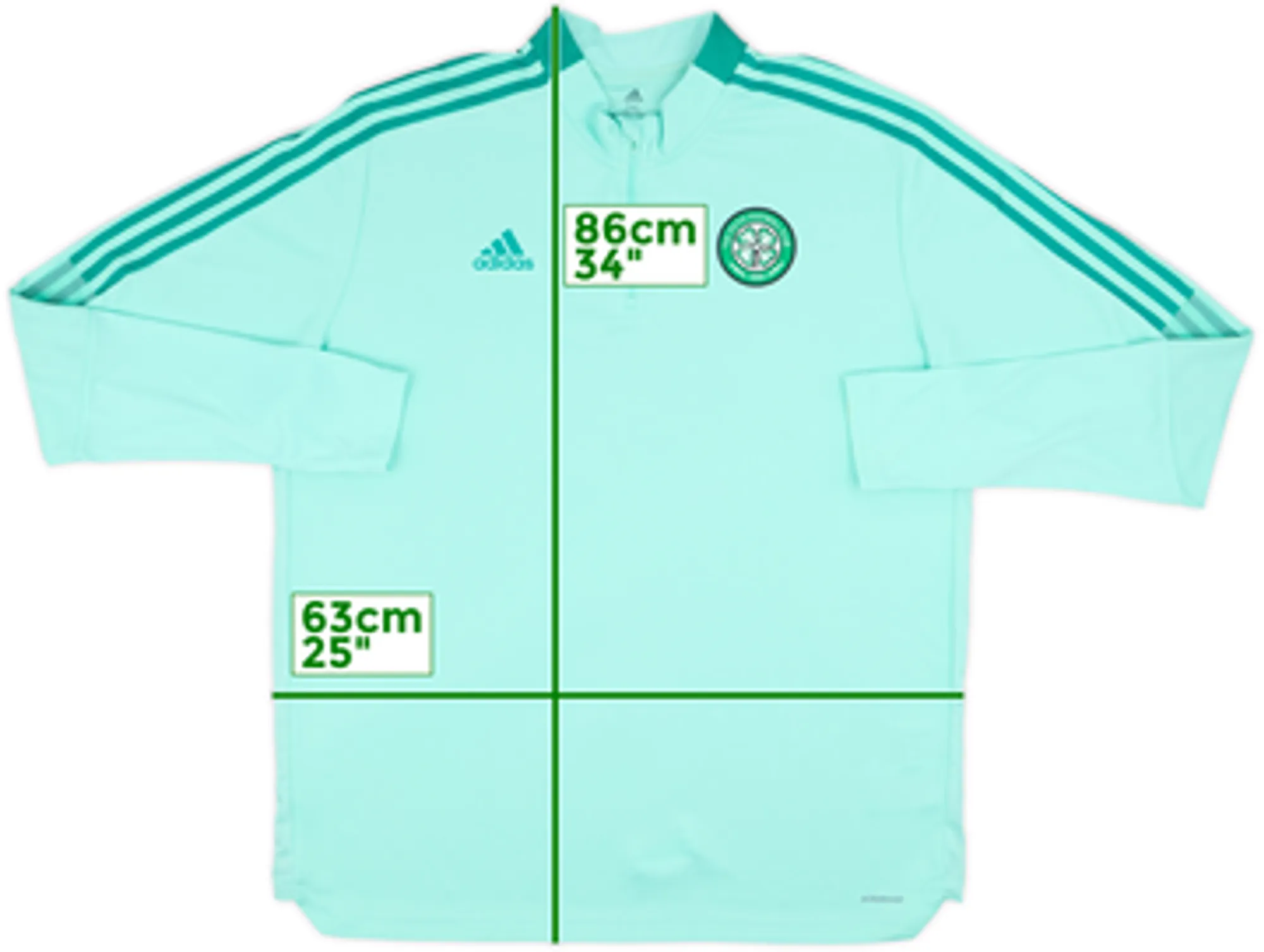 2022-23 Celtic adidas 1/4 Zip Training Top - 8/10 - (XXL)