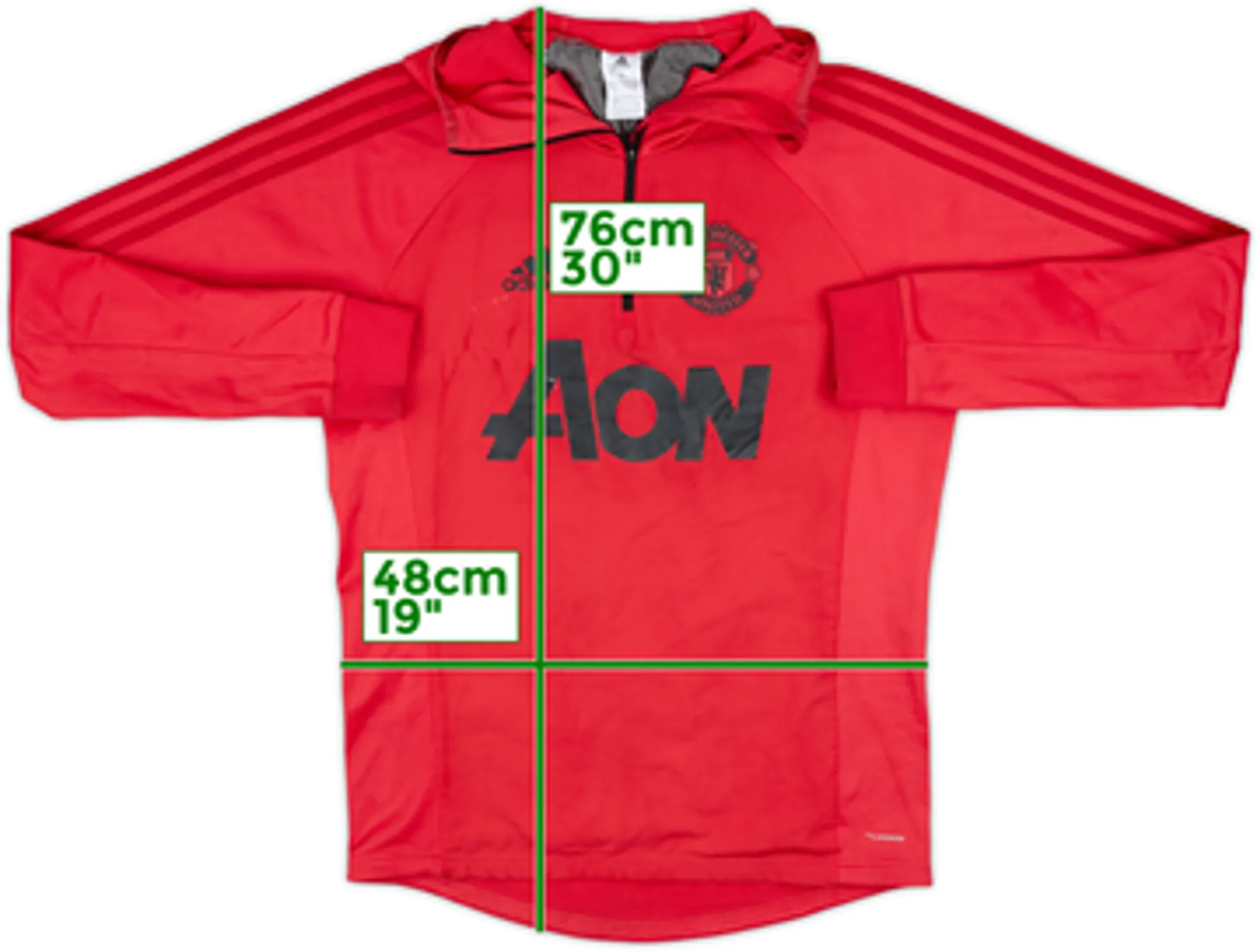 2019-20 Manchester United adidas 1/4 Zip Hooded Drill Top - 5/10 - (S)