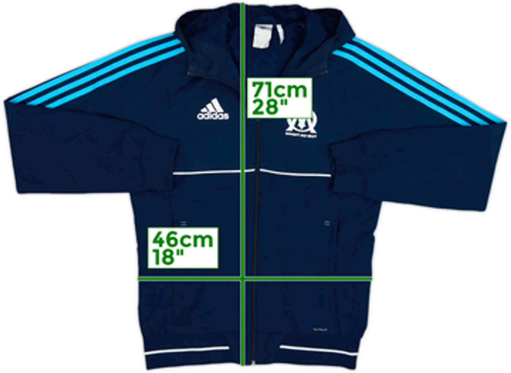 2017-18 Olympique Marseille adidas Hooded Track Jacket - 8/10 - (S)