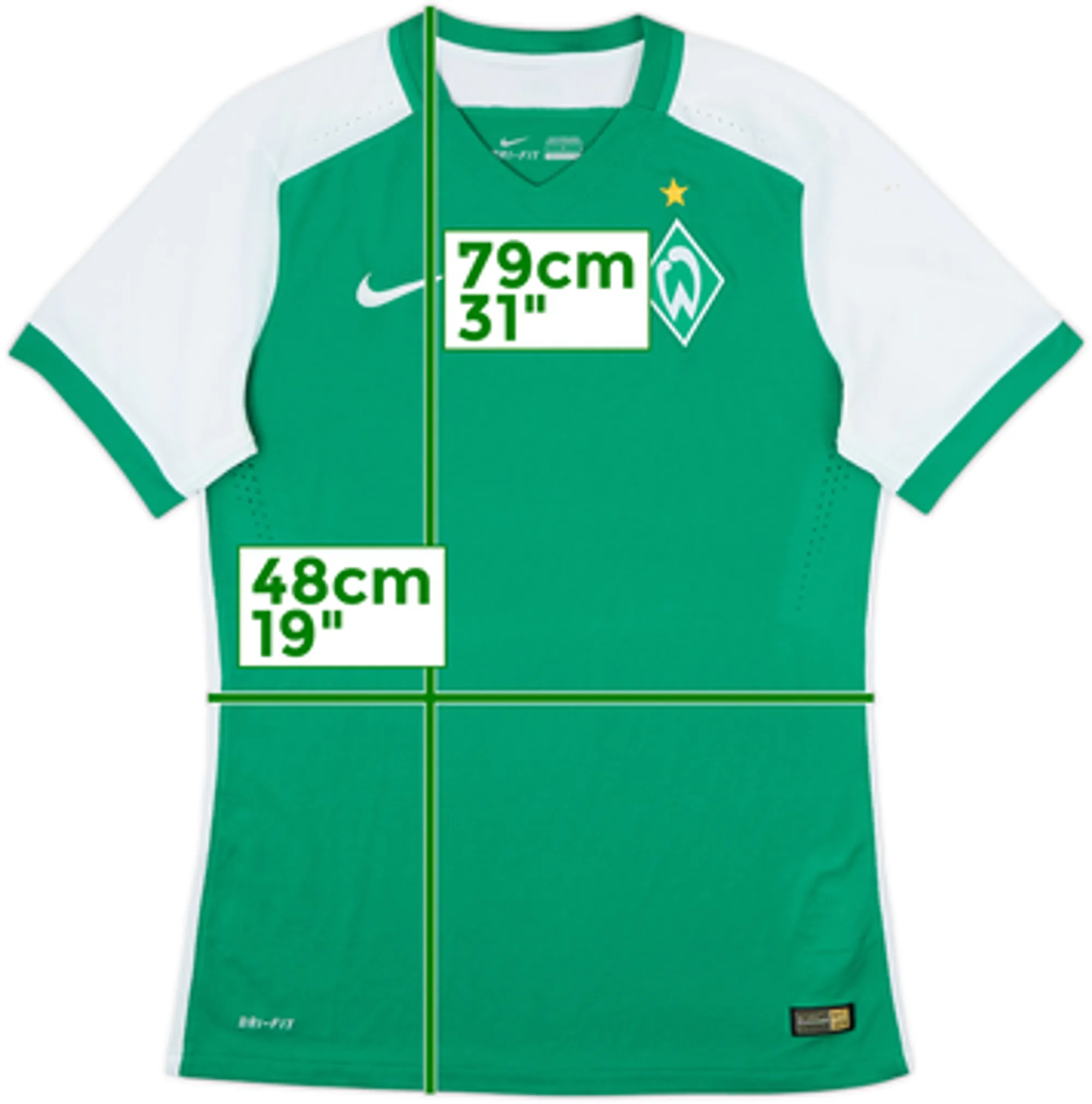 2015-16 Werder Bremen Player Issue Home Shirt - 7/10 - (L)