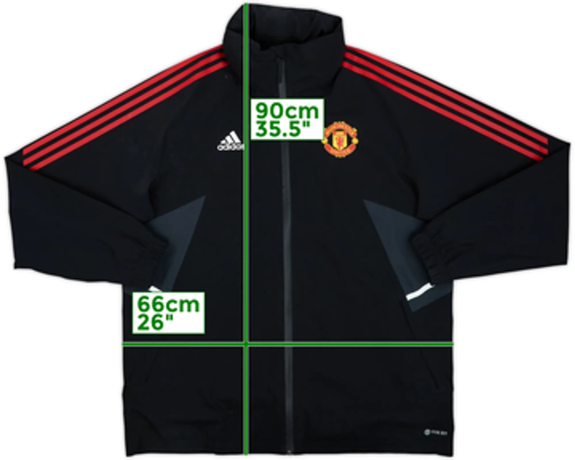 2022-23 Manchester United adidas Hooded Rain Jacket - 6/10 - (XL)