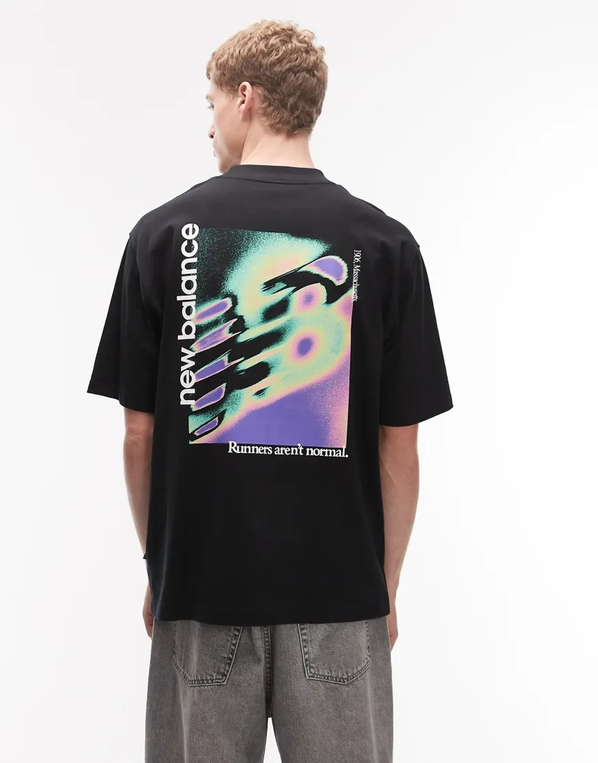 New Balance Men's Classic Tri-Logo Heat Map T-Shirt in Black Cotton