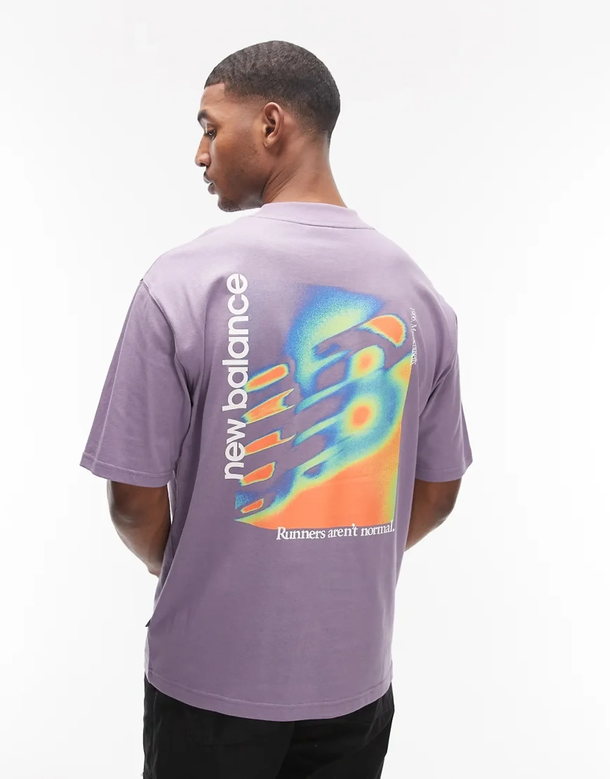 New Balance Classic Tri-Logo Heat Map T-Shirt In Purple