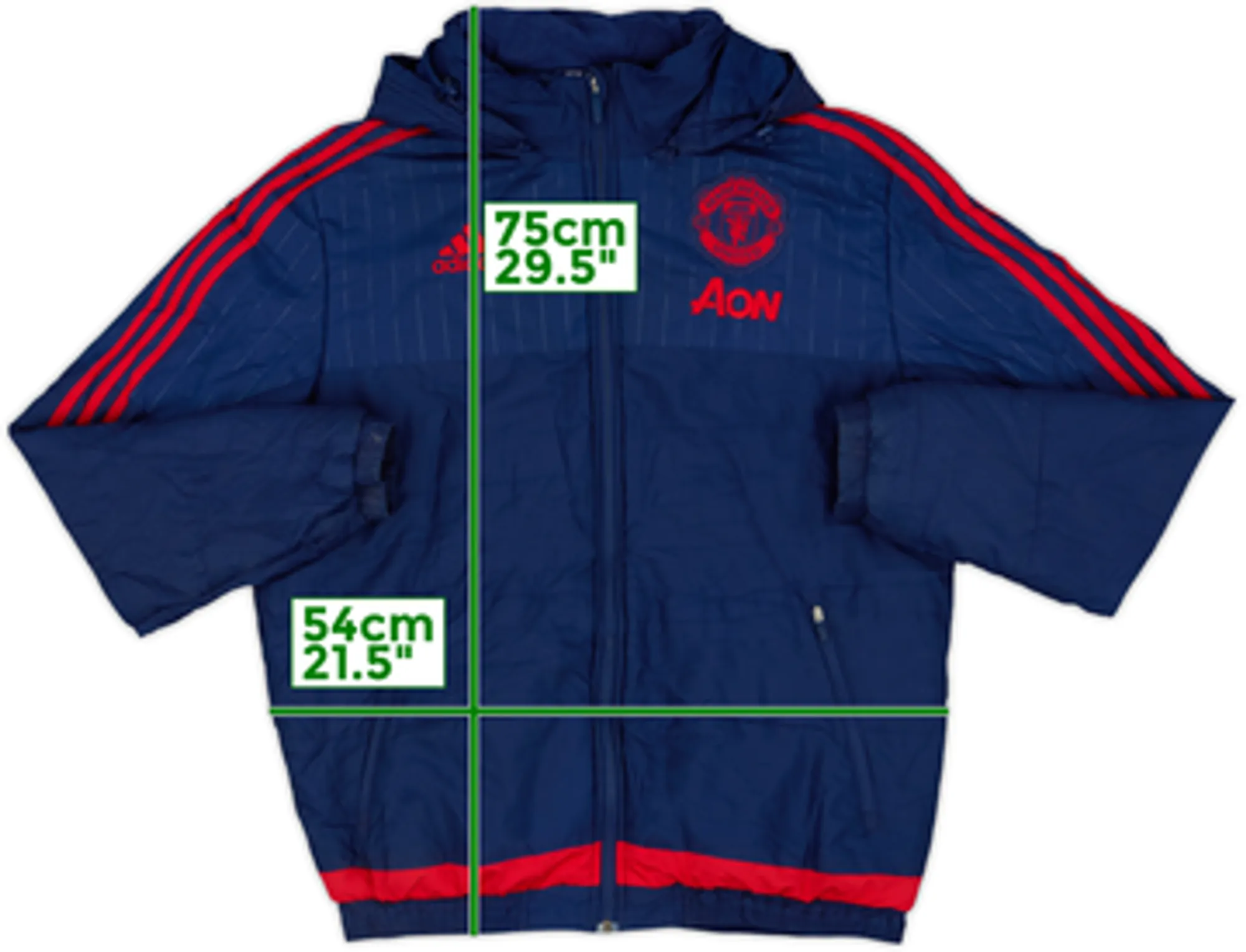 2015-16 Manchester United adidas Padded Bench Coat - 8/10 - (M)