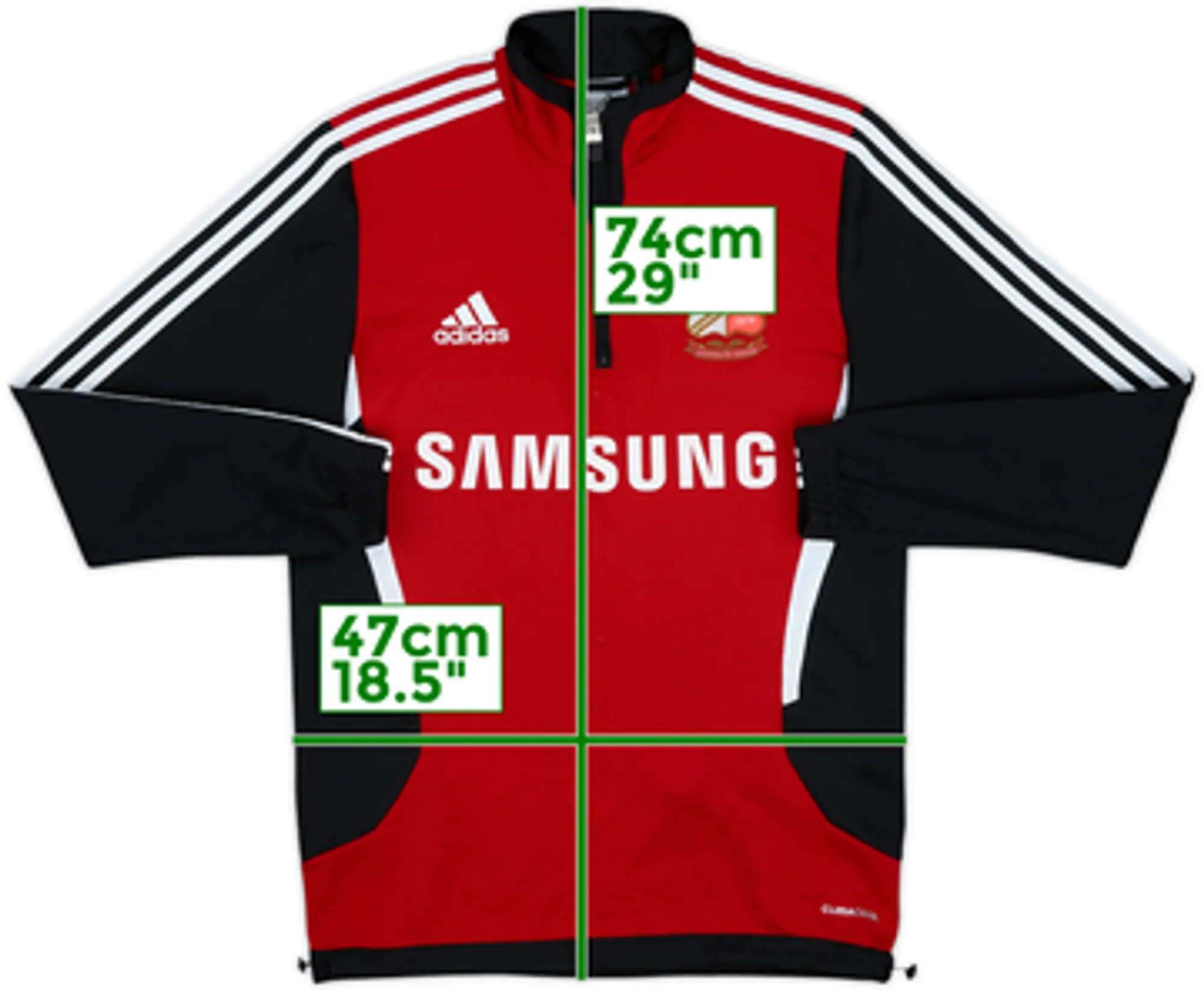 2010-11 Swindon adidas 1/4 Zip Drill Top - 8/10 - (XS)