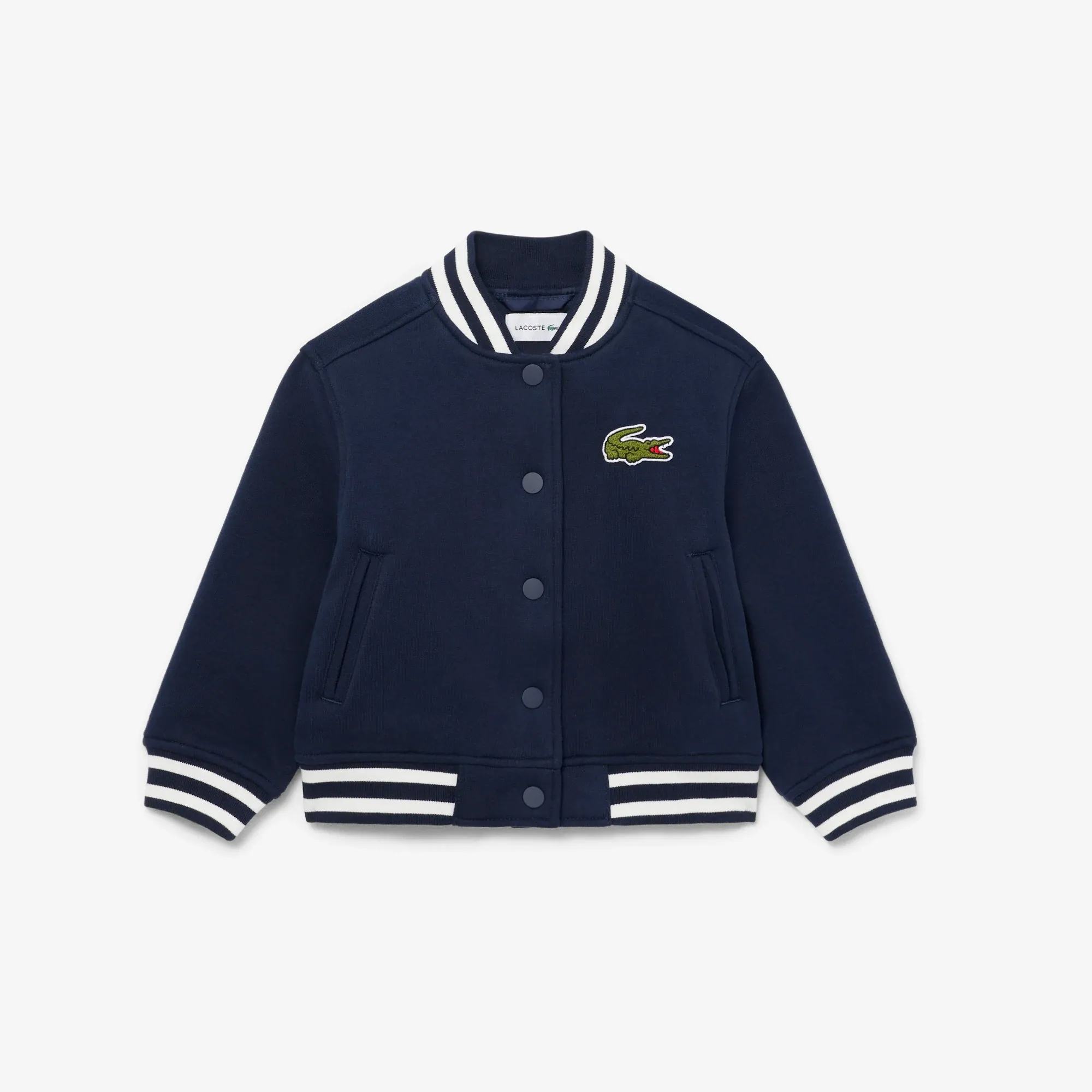 Lacoste Unisex Embroidered Badge Fleece Bomber Jacket - Midnight Blue