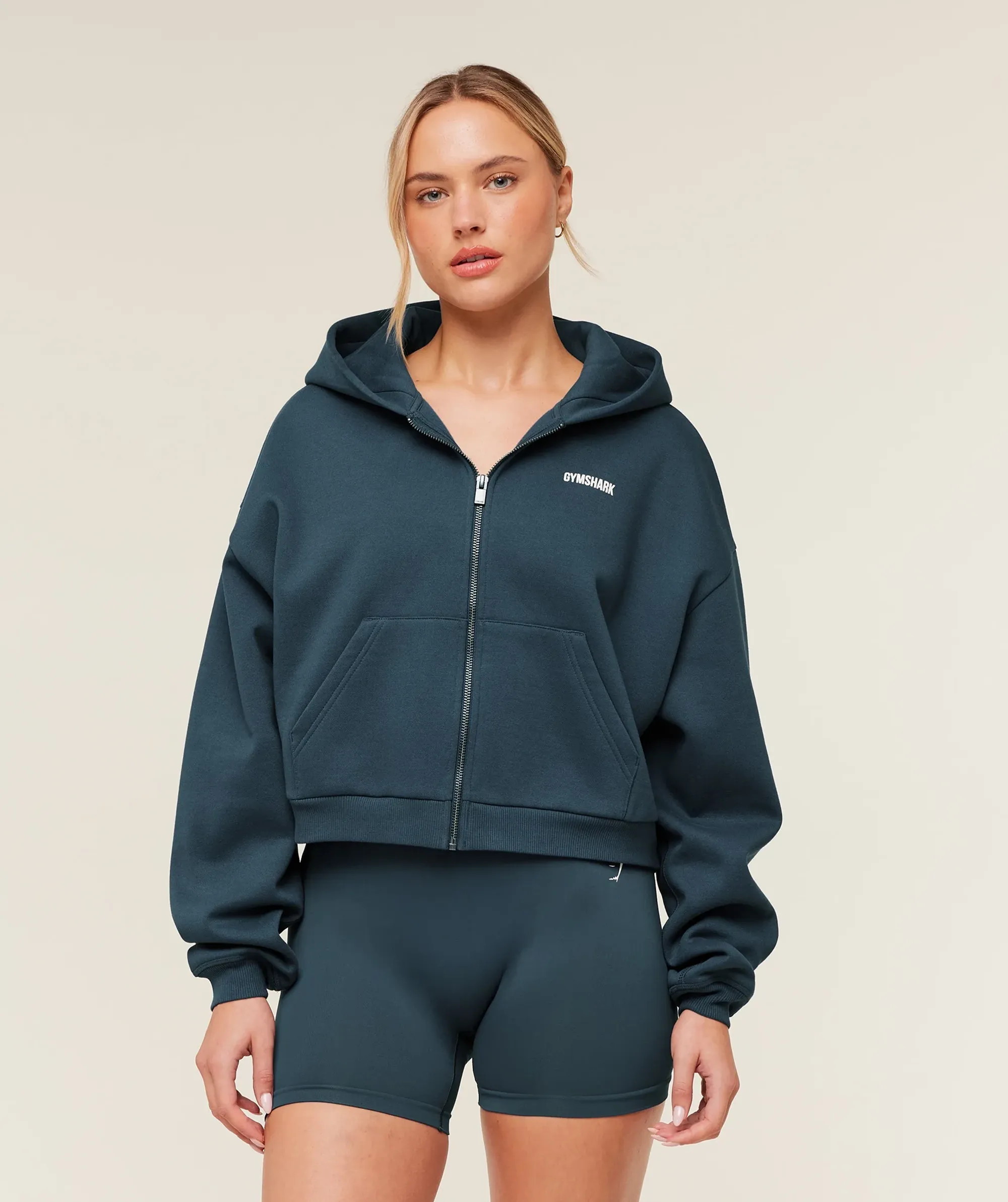 Gymshark Cosy Luxe Zip Through Hoodie  - GS Stealth Blue
