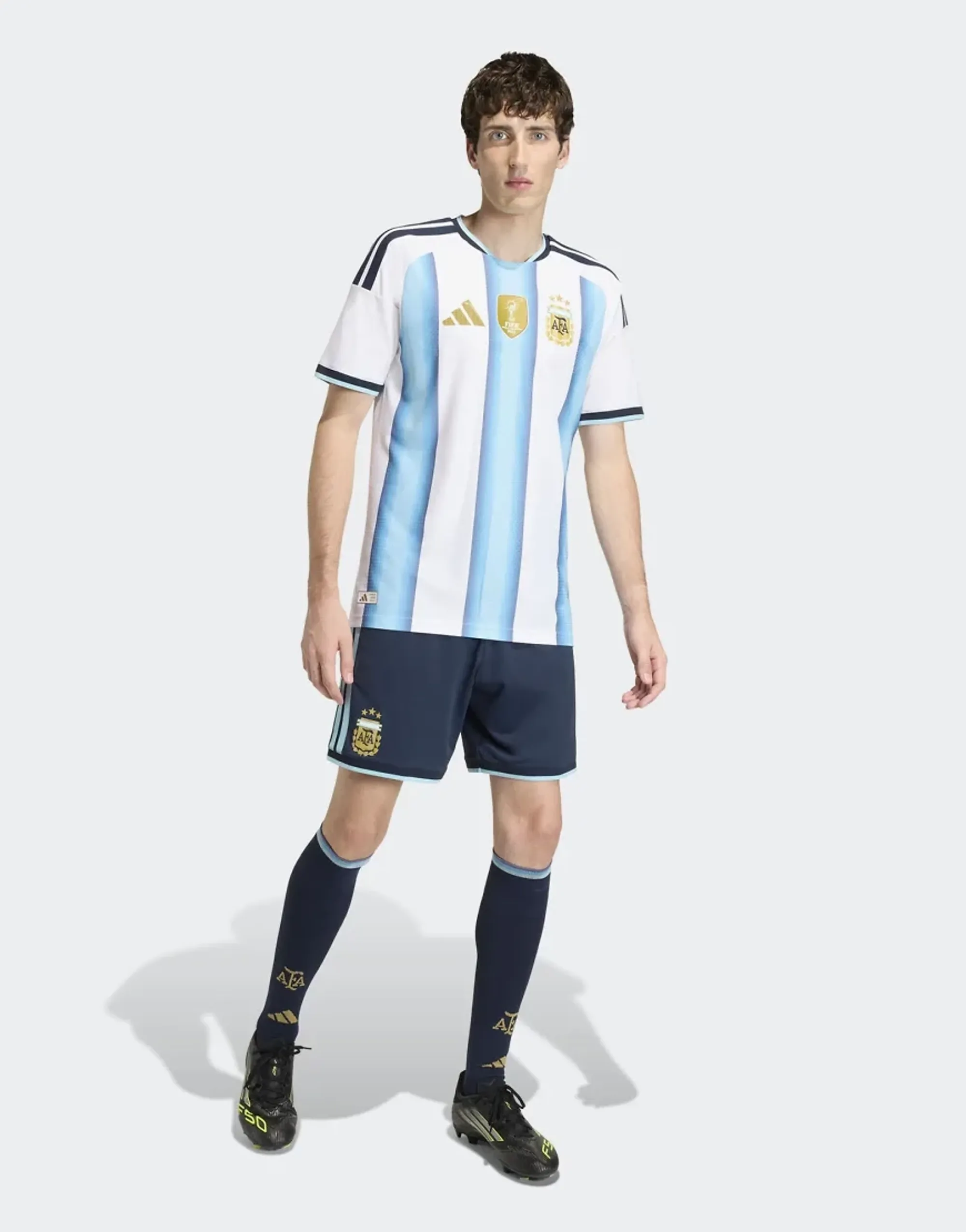 Adidas Performance Argentina 26 Home Authentic Jersey In White / Icey Blue / Light Blue