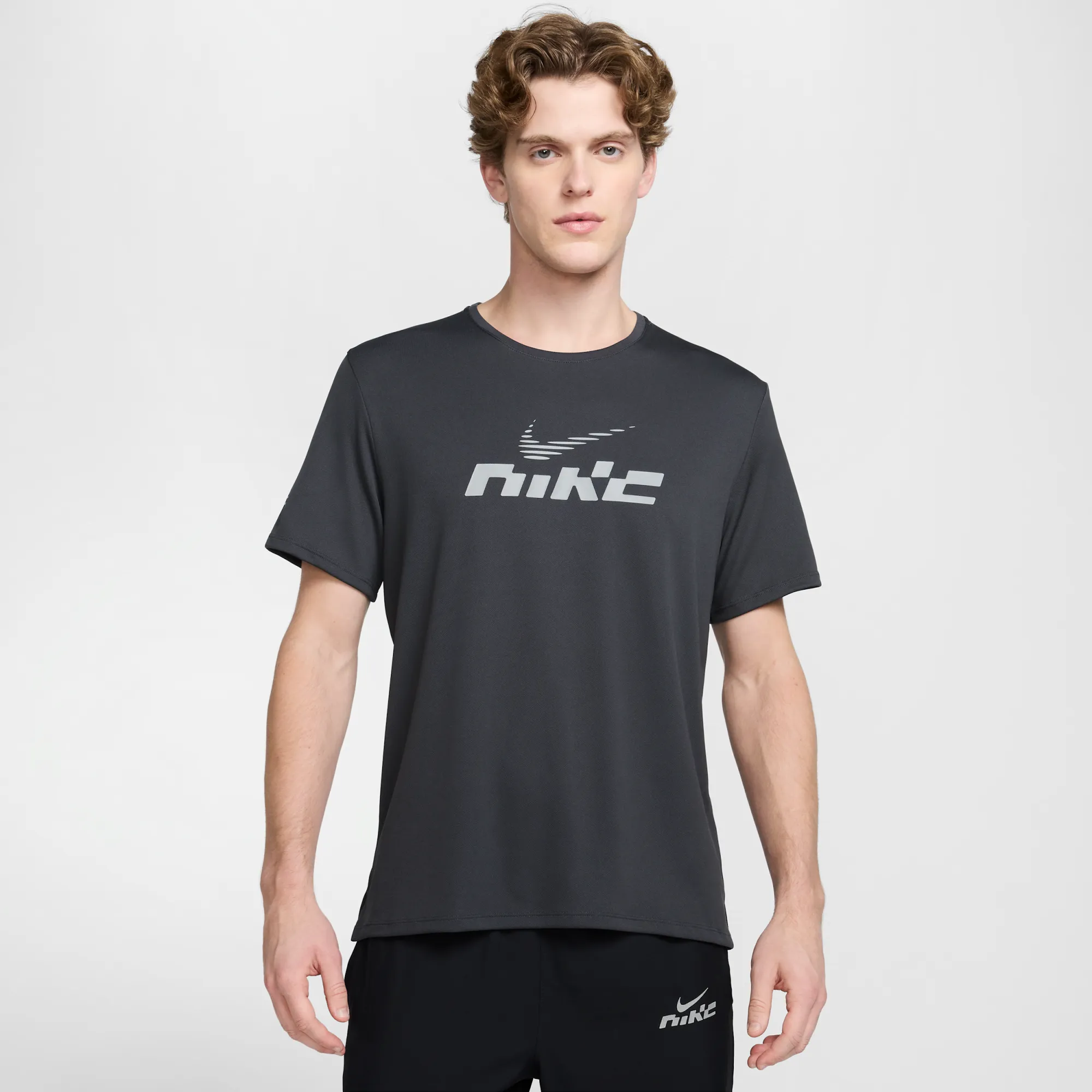 Nike Miler Flash Men's Dri-FIT UV Short-Sleeve Running Top - Grey
