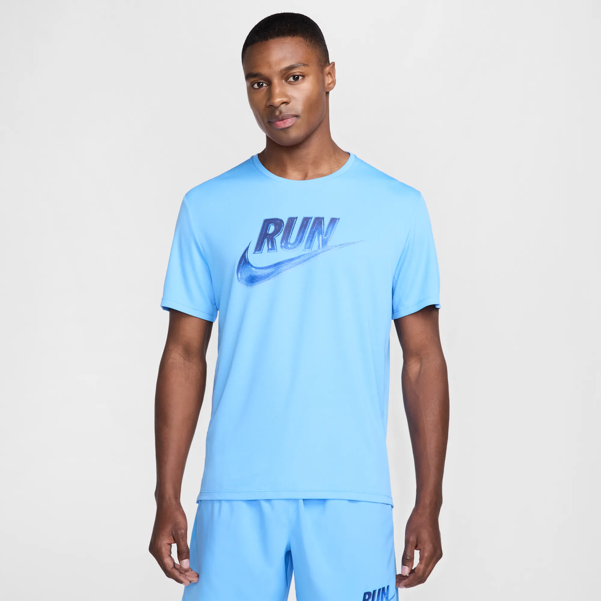 Nike Miler Run Energy Men's Dri-FIT Short-Sleeve Running Top - Blue - Polyester