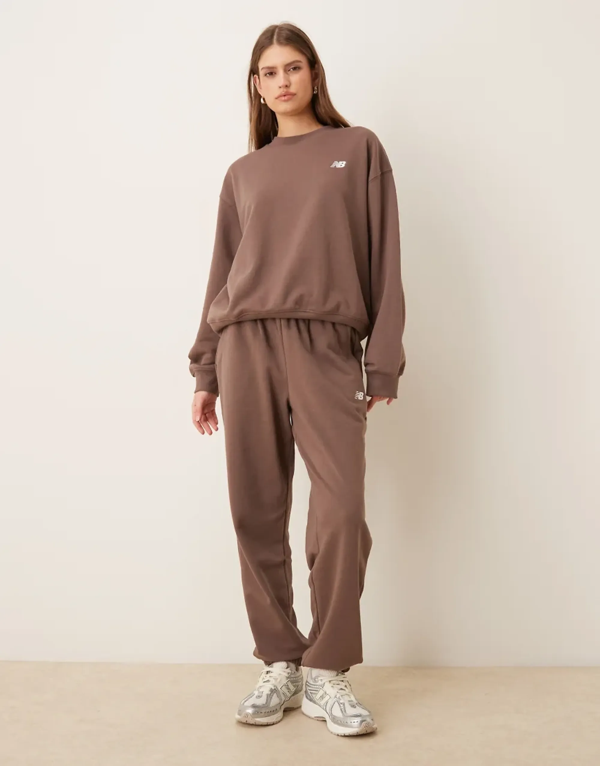 New Balance Sport Essentials French Terry Jogger In Brown