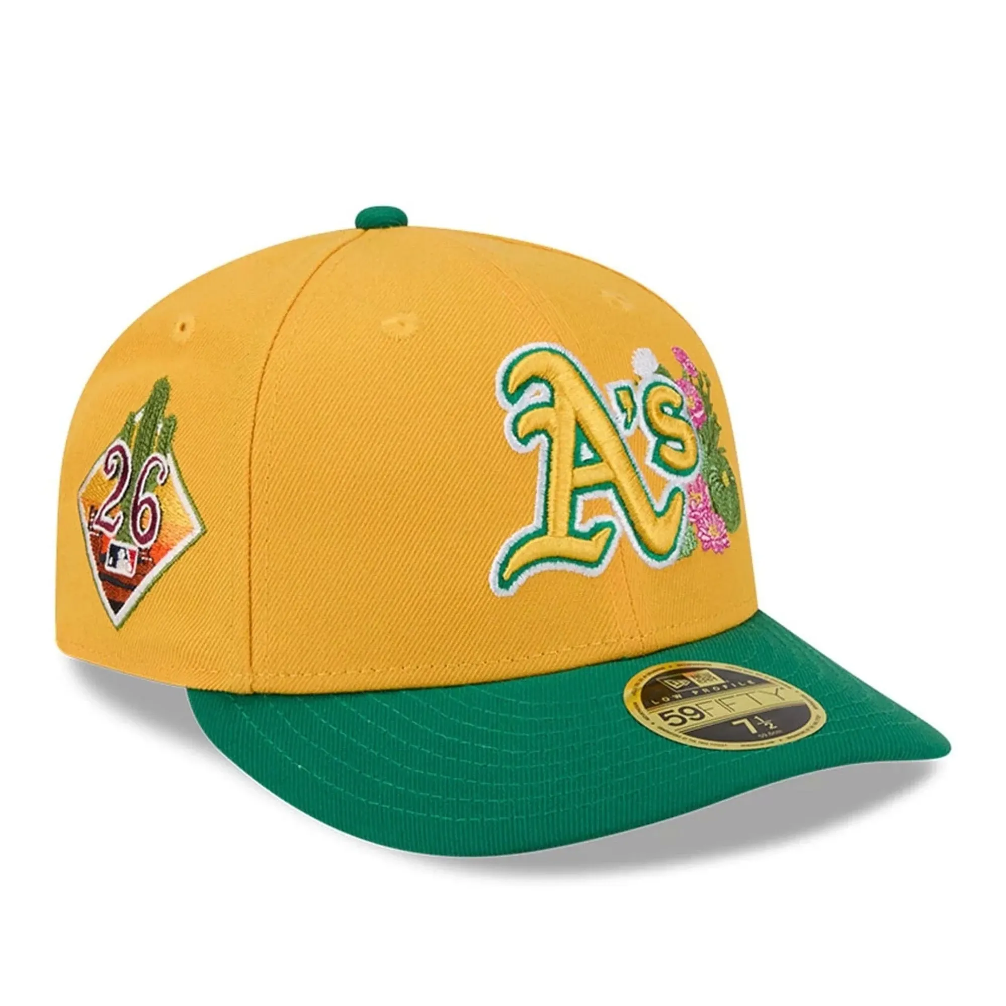 Spring Baseball Cap Athletics MLB Spring Training 2026 Yellow Low Profile 59FIFTY Fitted ...
