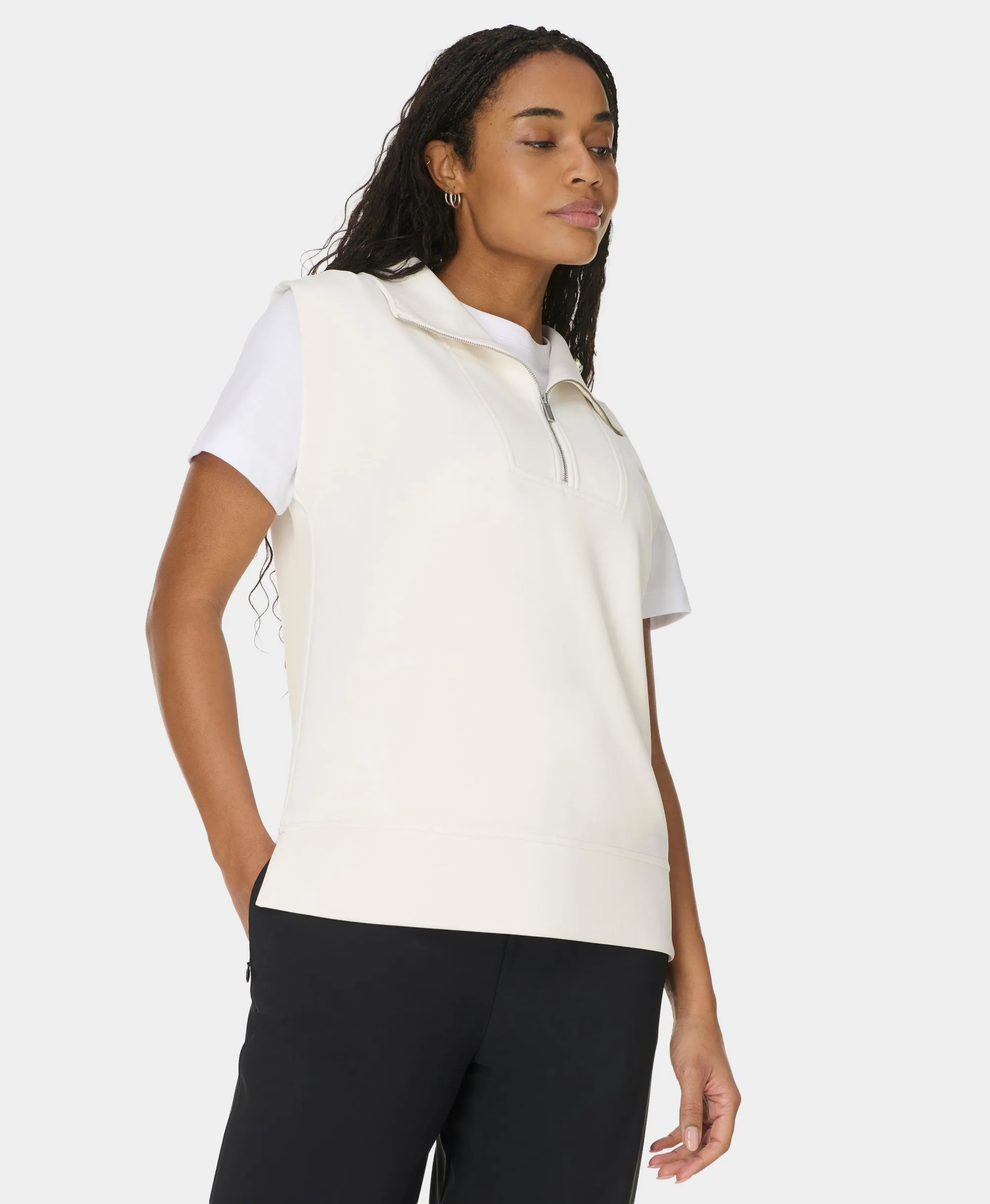 Sand Wash CloudWeight Half Zip Sleeveless Pullover