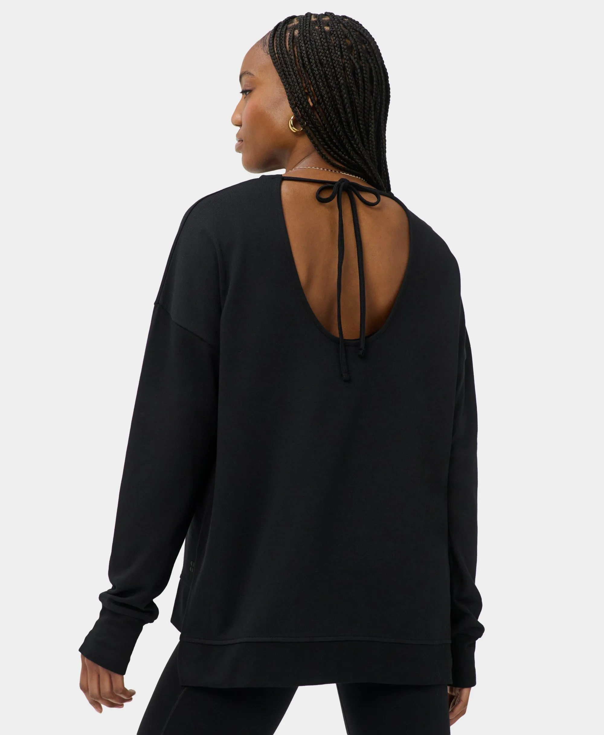 After Class Open Back Tie Sweatshirt