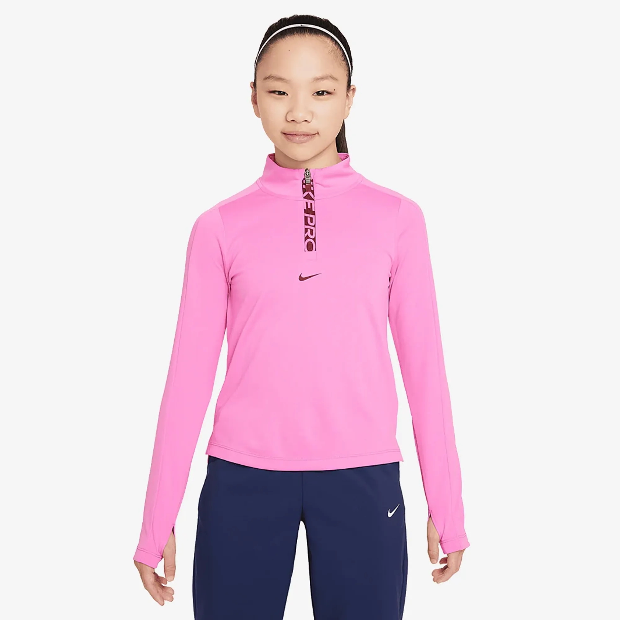 Nike Sportswear Older Girls Dri FIT Long Sleeve 1 2 Zip Top 8 15Y