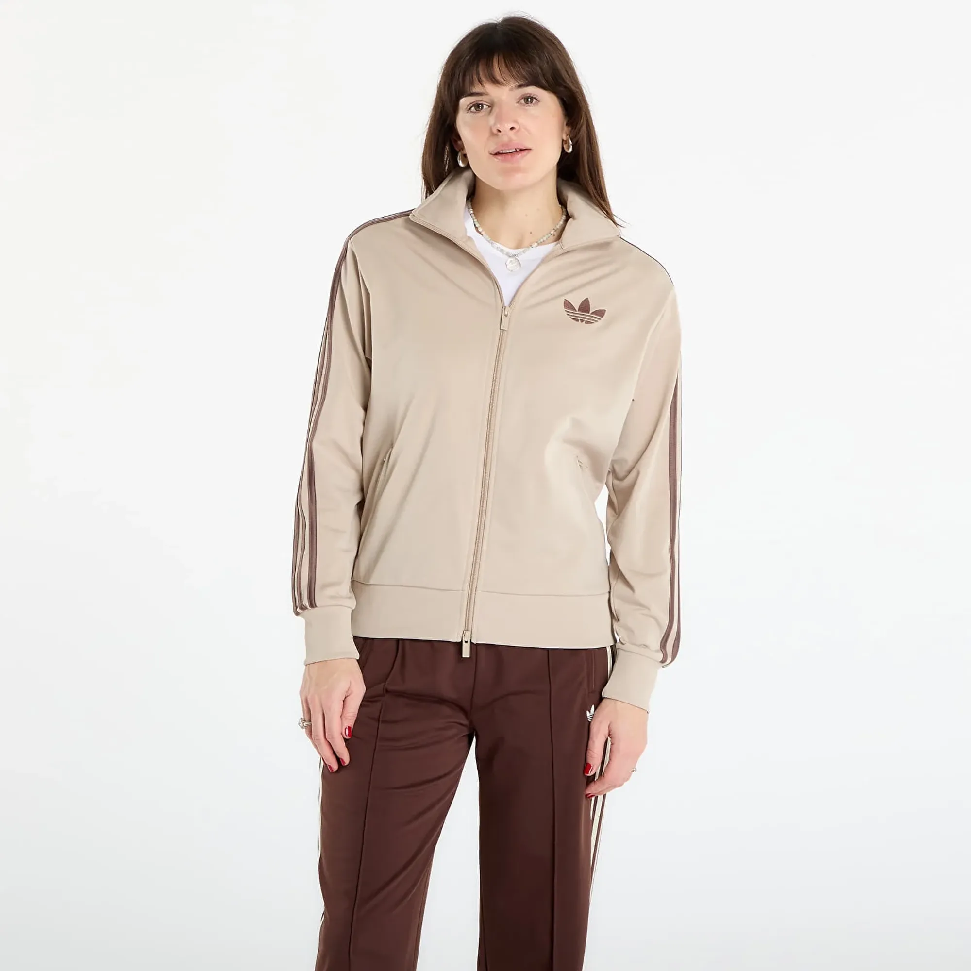 adidas Originals Womens Firebird Loose Track Top Stone Khaki Earth Strata