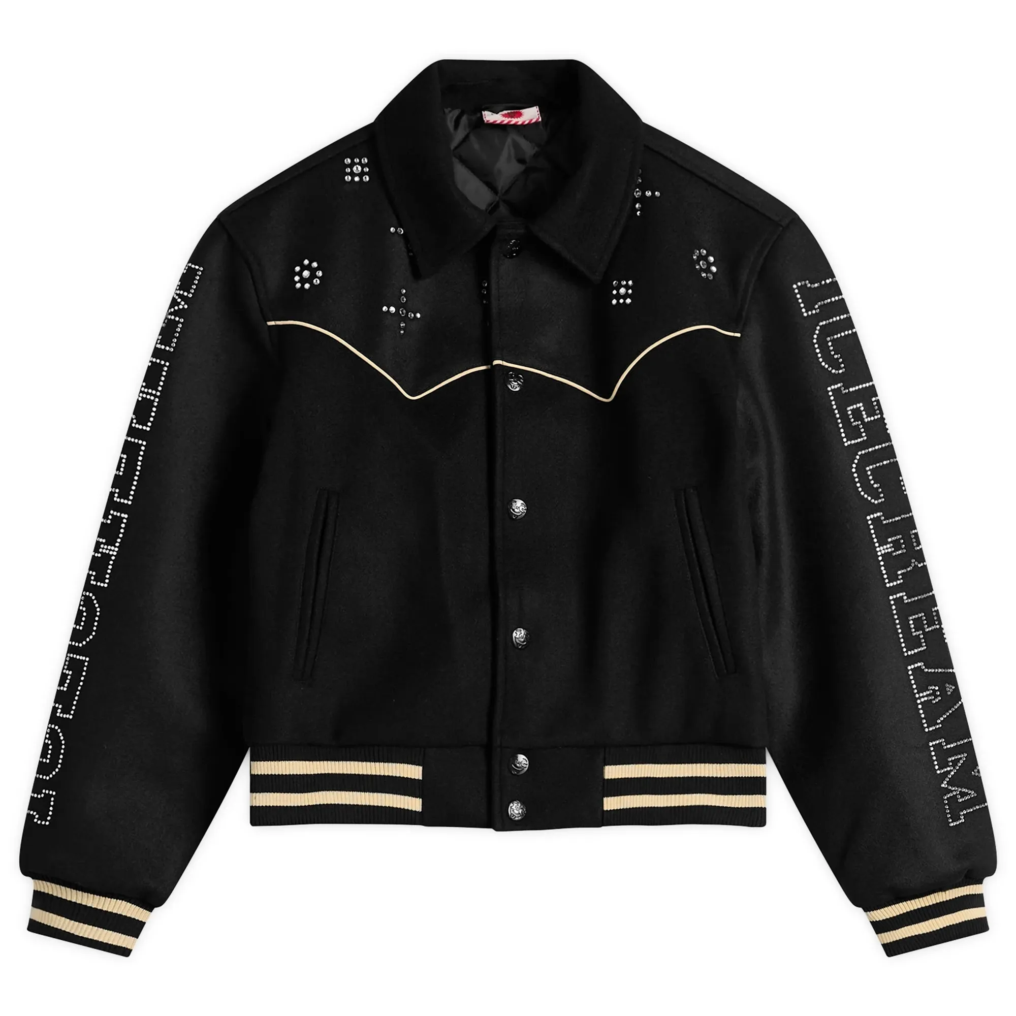ICECREAM Women's Western Crystal Varsity Jacket Black