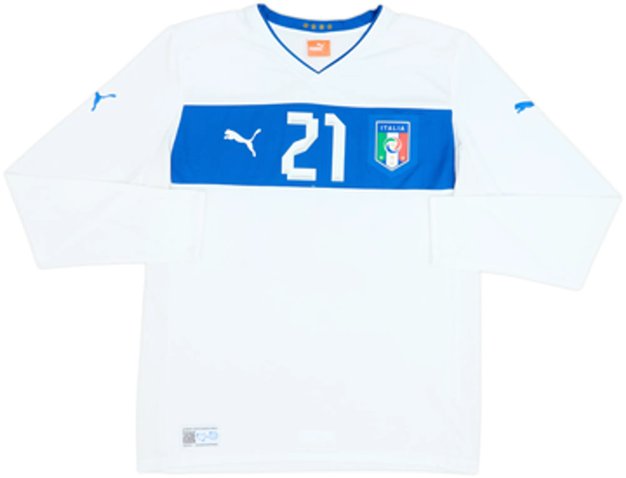 2012-13 Italy Away L/S Shirt Pirlo #21 - 8/10 - (L)
