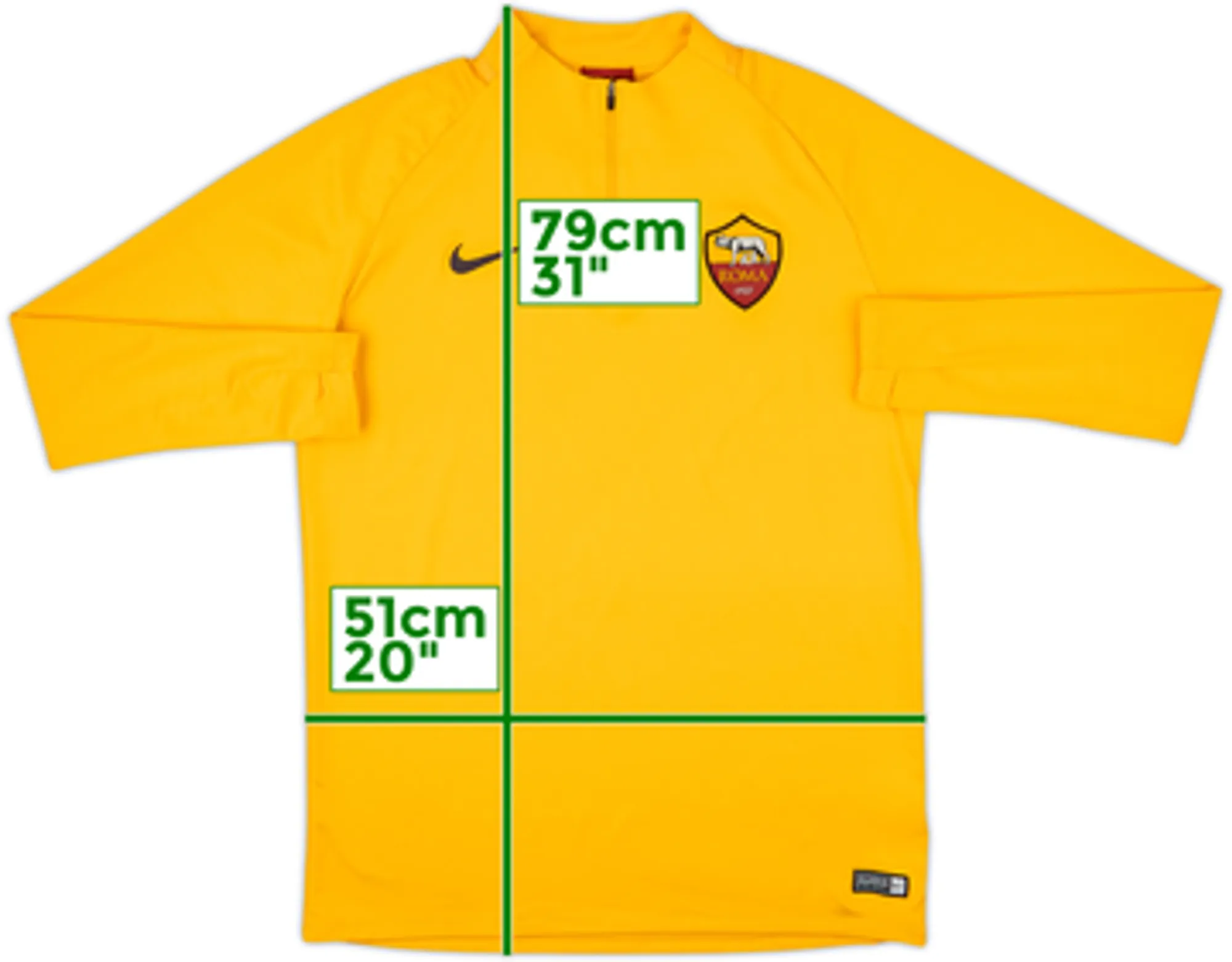 2020-21 Roma Nike 1/4 Zip Drill Top - 9/10 - (L)