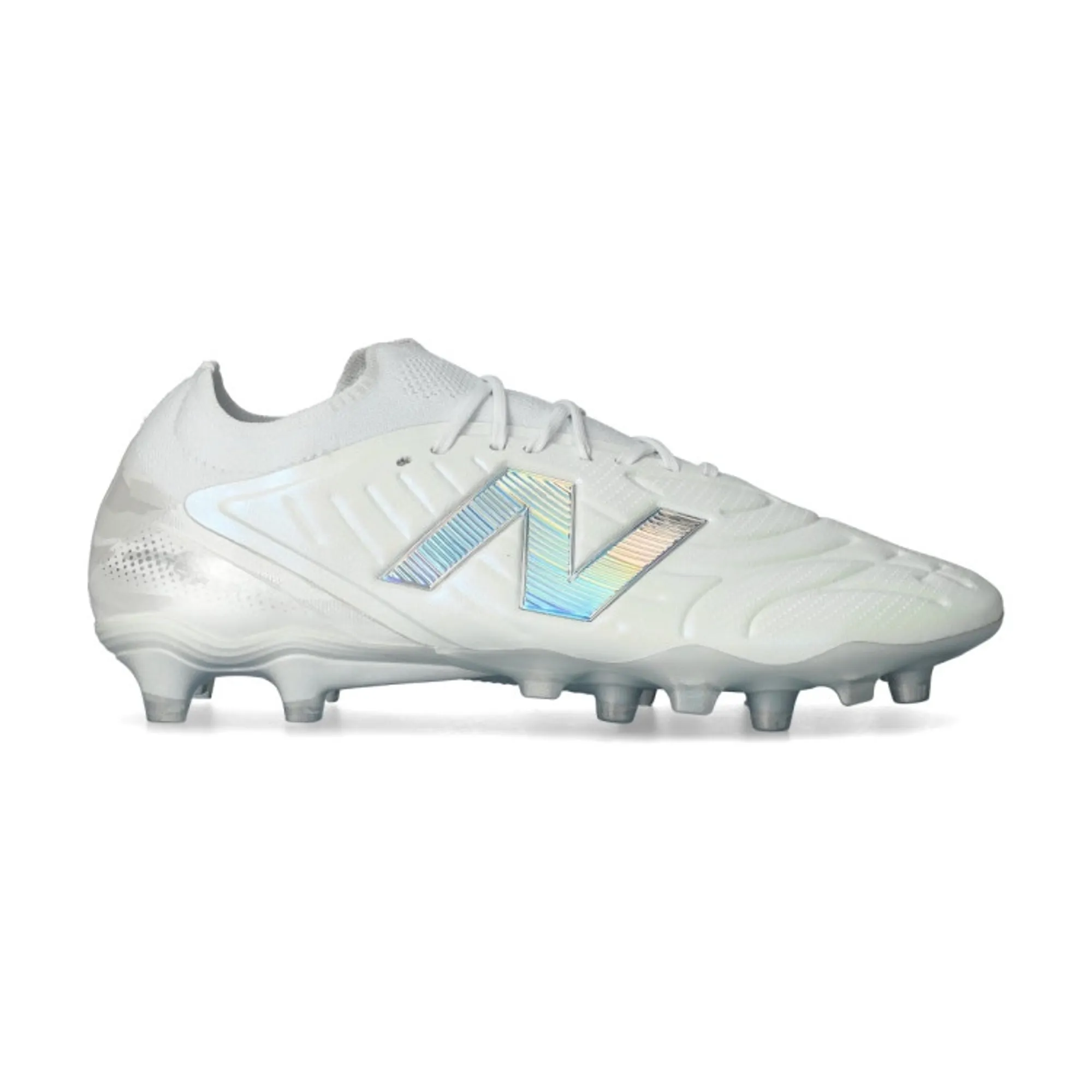 New Balance Unisex Tekela Elite Low FG V5 in White/Purple/Grey Synthetic