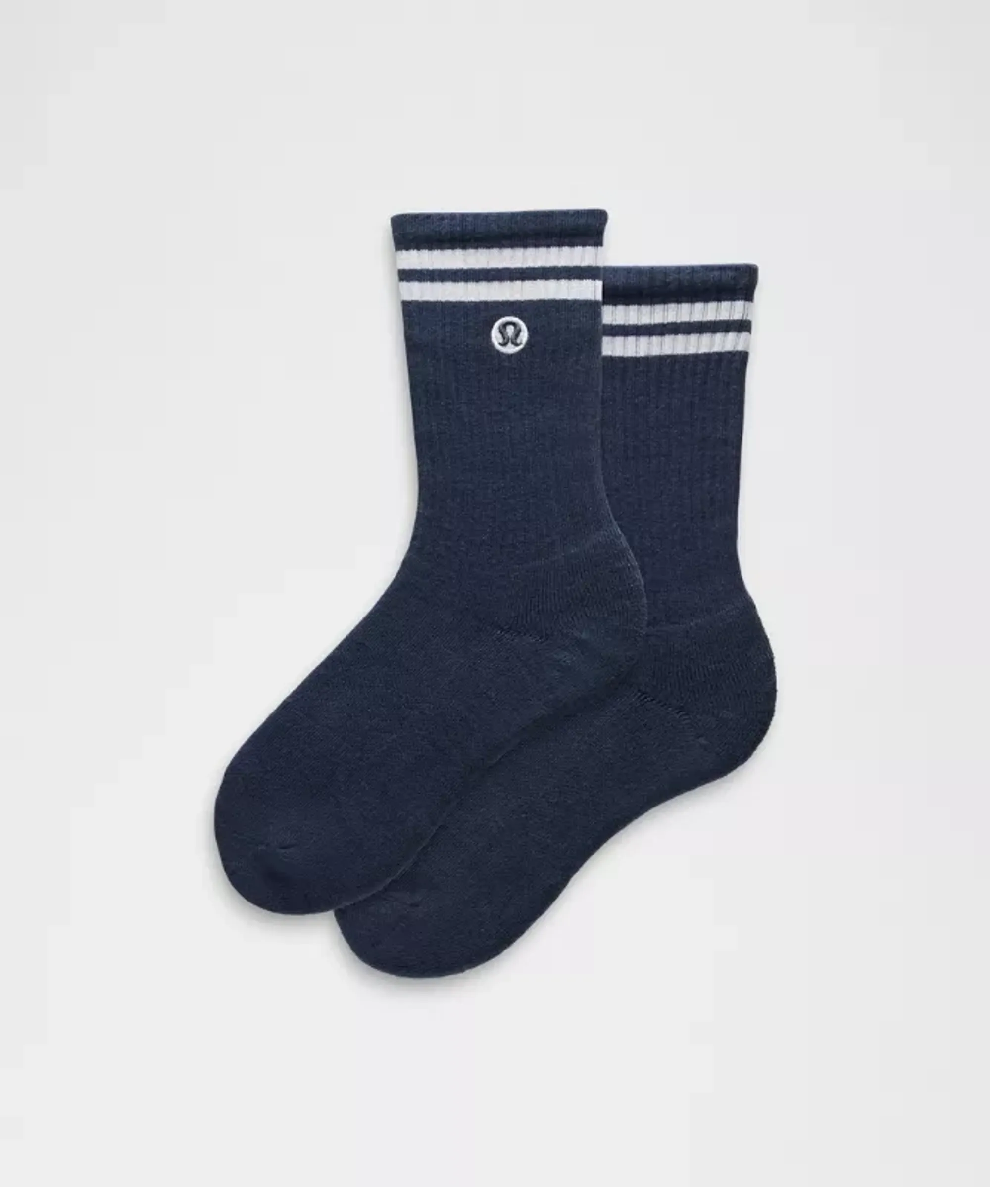 lululemon – Daily Essential Crew Socks Stripe – Color Blue/White – Size Large